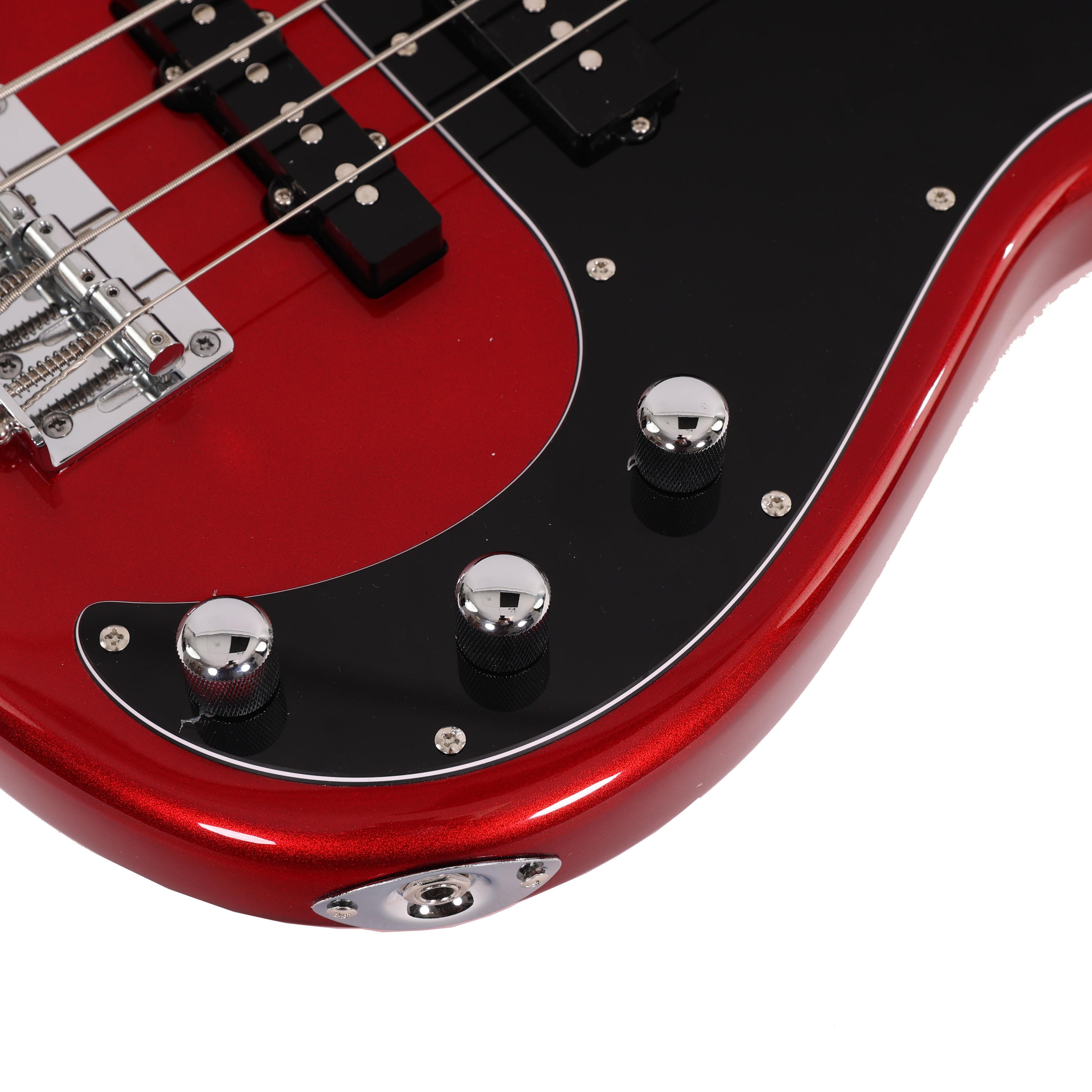 EastCoast PJ4 Electric Bass Guitar in Candy Apple Red with Rosewood Fretboard - EC-PJ4-CAR (7).jpg