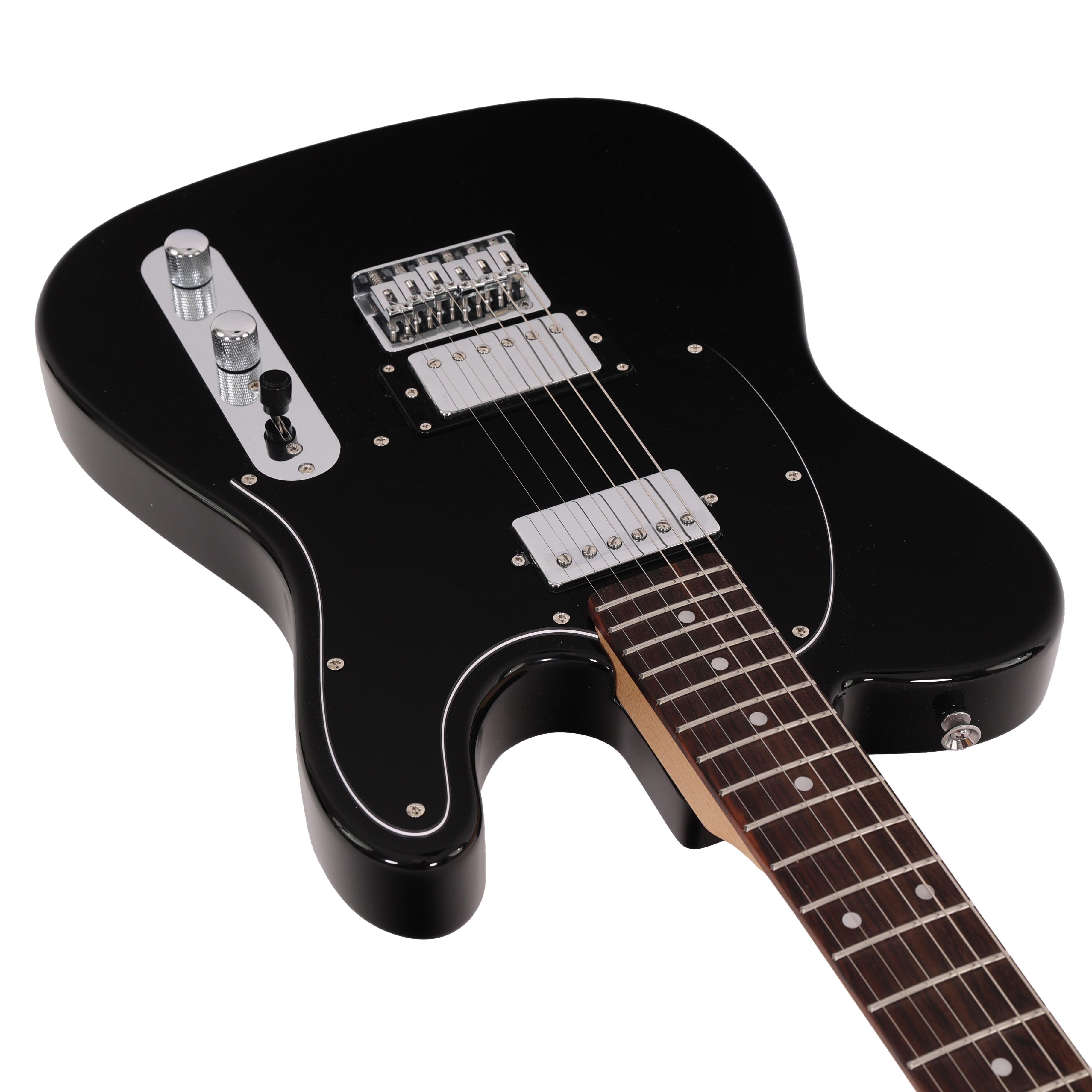 EastCoast T2 Dual Humbucker Electric Guitar in Black with Rosewood Fretboard - EC-T2-BLK (8).jpg