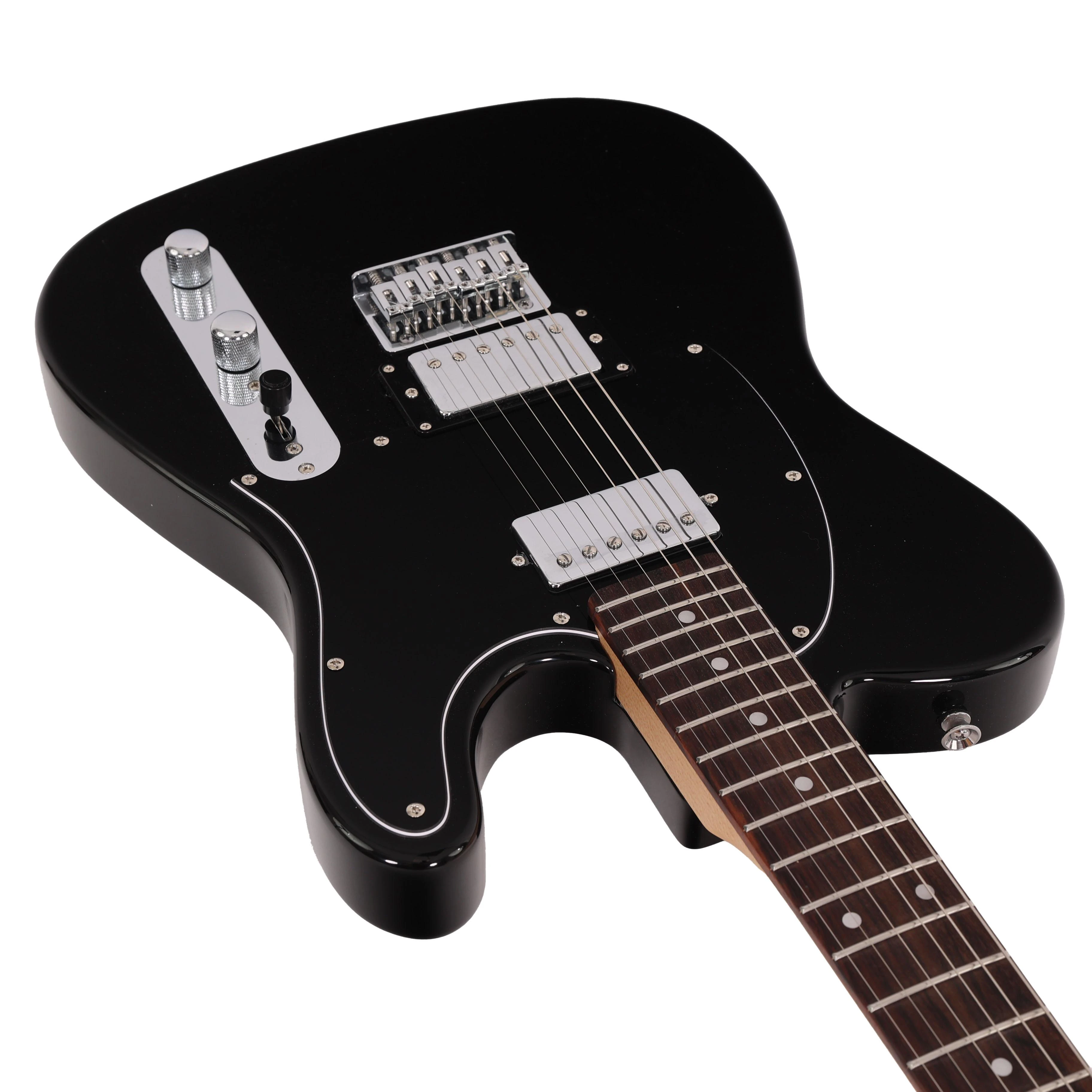 EastCoast T2 Dual Humbucker Electric Guitar in Black with Rosewood Fretboard - EC-T2-BLK (8).jpg