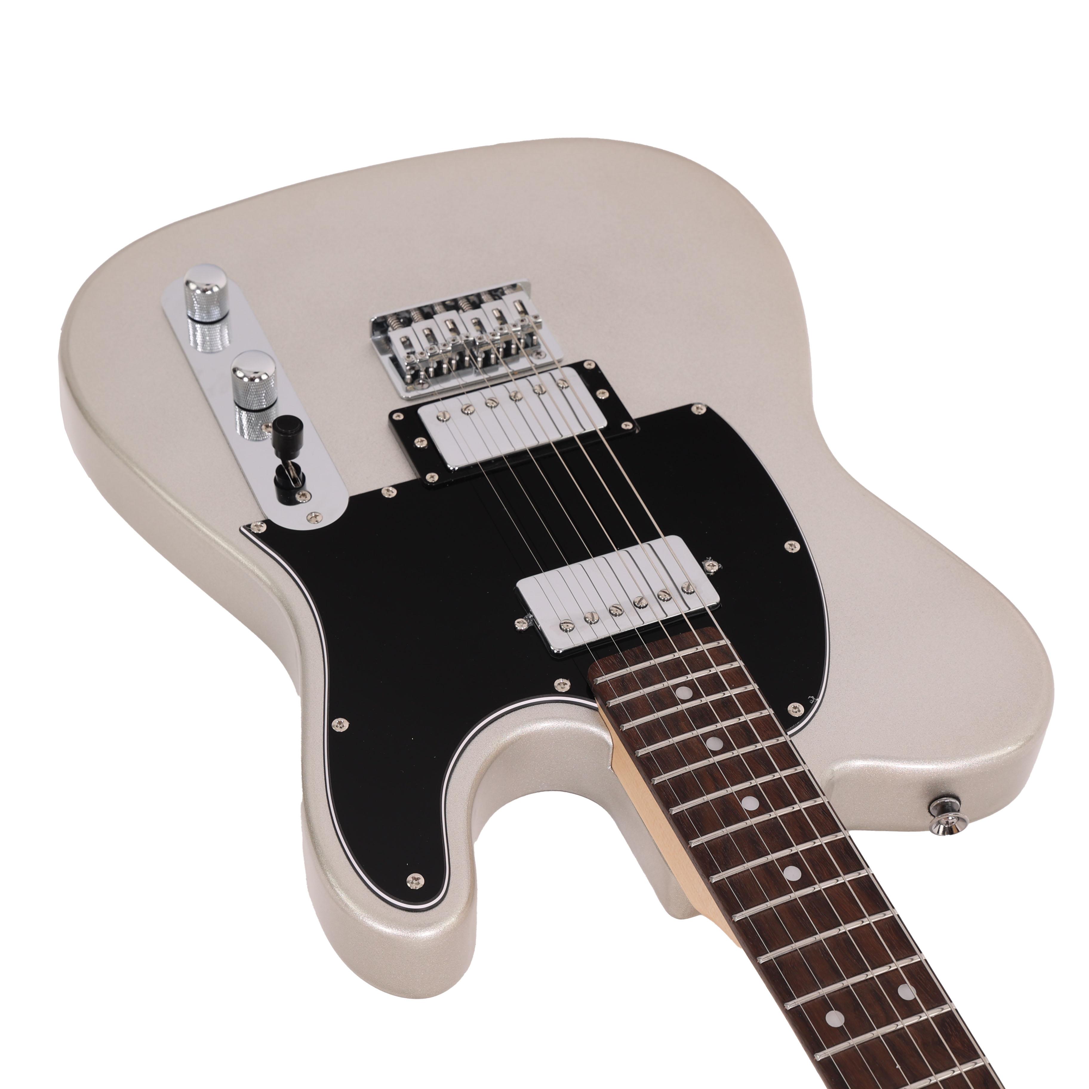 EastCoast T2 Dual Humbucker Electric Guitar in Slick Silver with Rosewood Fretboard - EC-T2-SS (7).jpg