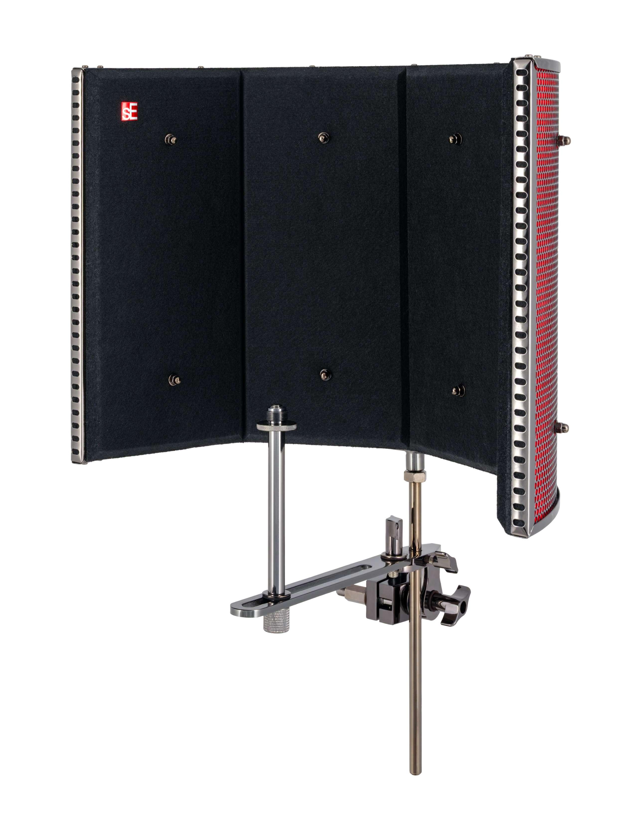 sE Electronics Reflexion Filter Pro Black-Chrome and Red Ltd. Anniversary Edition - sE RFPRO-25AE perspective wh 1073-Bearbeitet_compressed.jpg