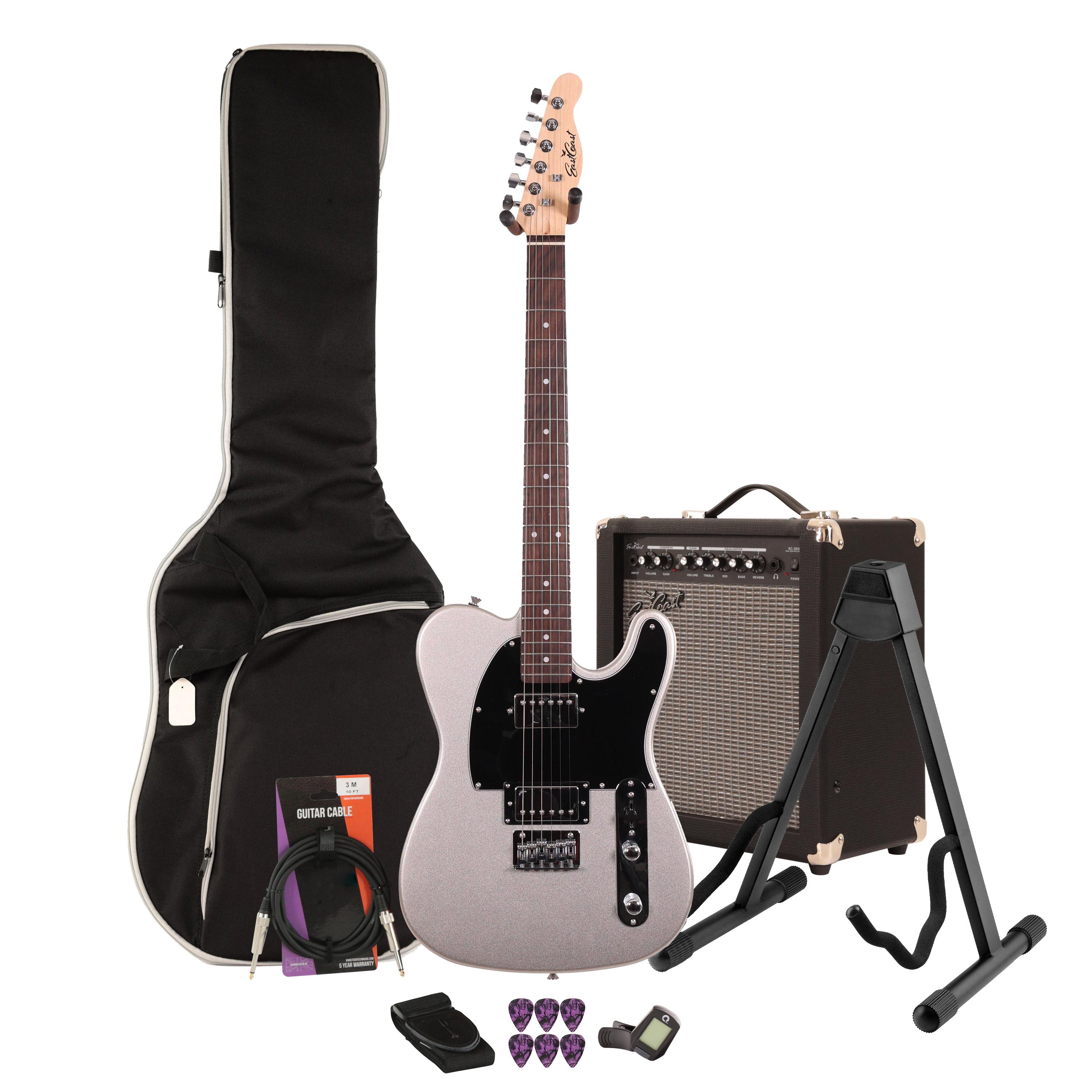 EastCoast T2 Dual Humbucker Electric Guitar Starter Pack in Slick Silver with 35W Amp & Accessories - BUN-EC-T2-SS-35.jpg