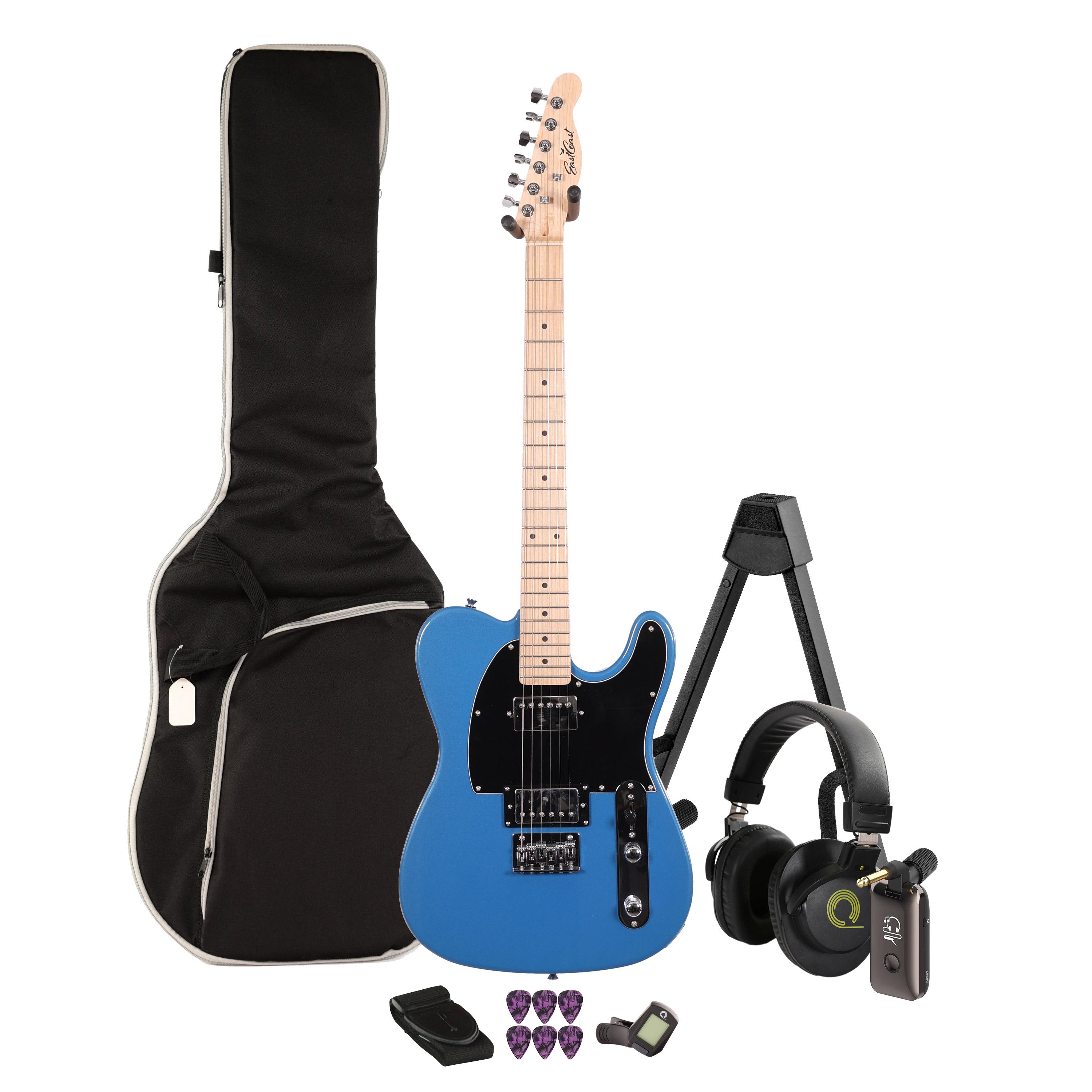 EastCoast T2 Dual Humbucker Electric Guitar Silent Bundle in Ocean Blue Metallic with Headphone Amp & Accessories - _BUN-EC-T2-OBM-SIL.jpg