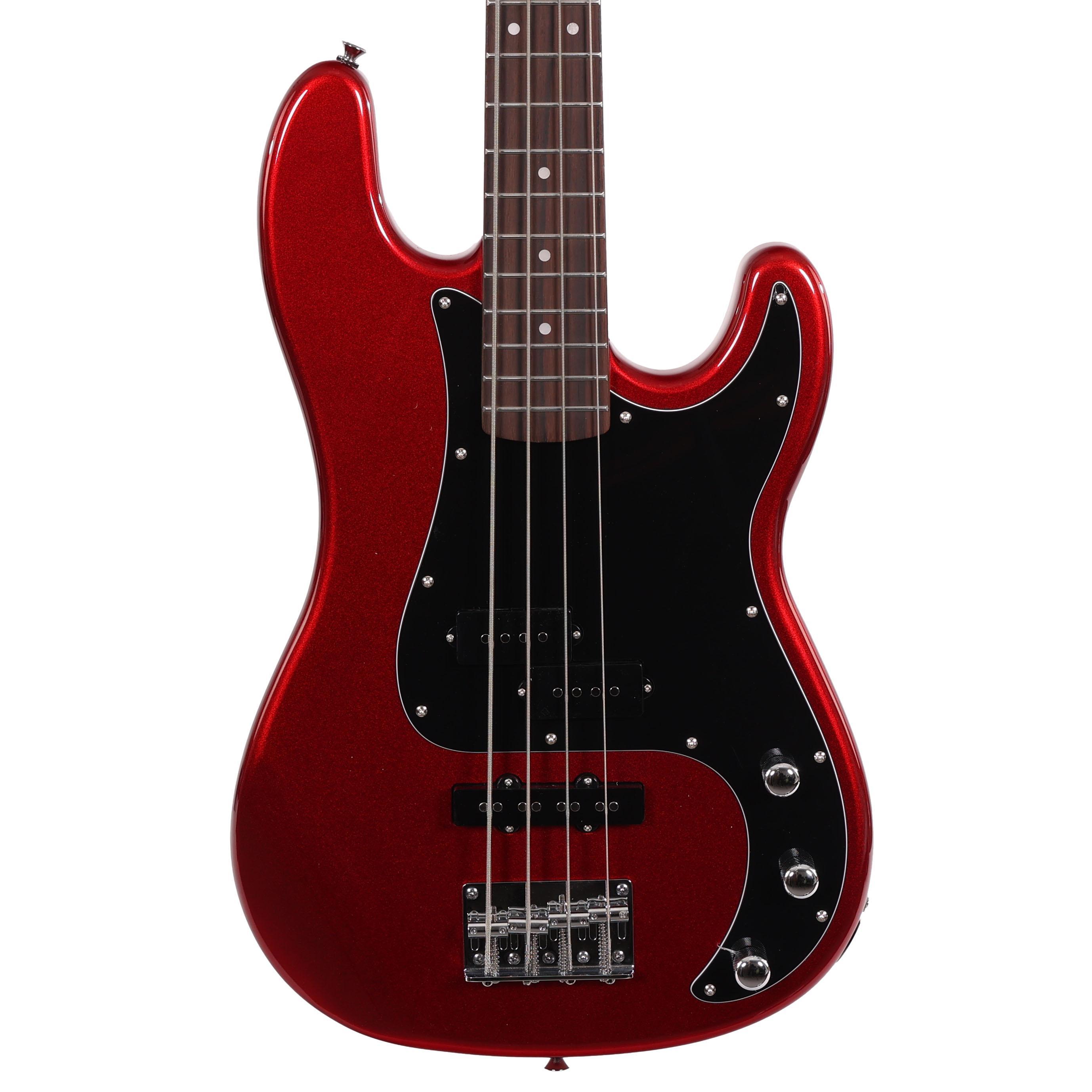 EastCoast PJ4 Bass Guitar Silent Bundle in Candy Apple Red with Headphone Amp & Accessories - EC-PJ4-CAR (2)__90249.jpg