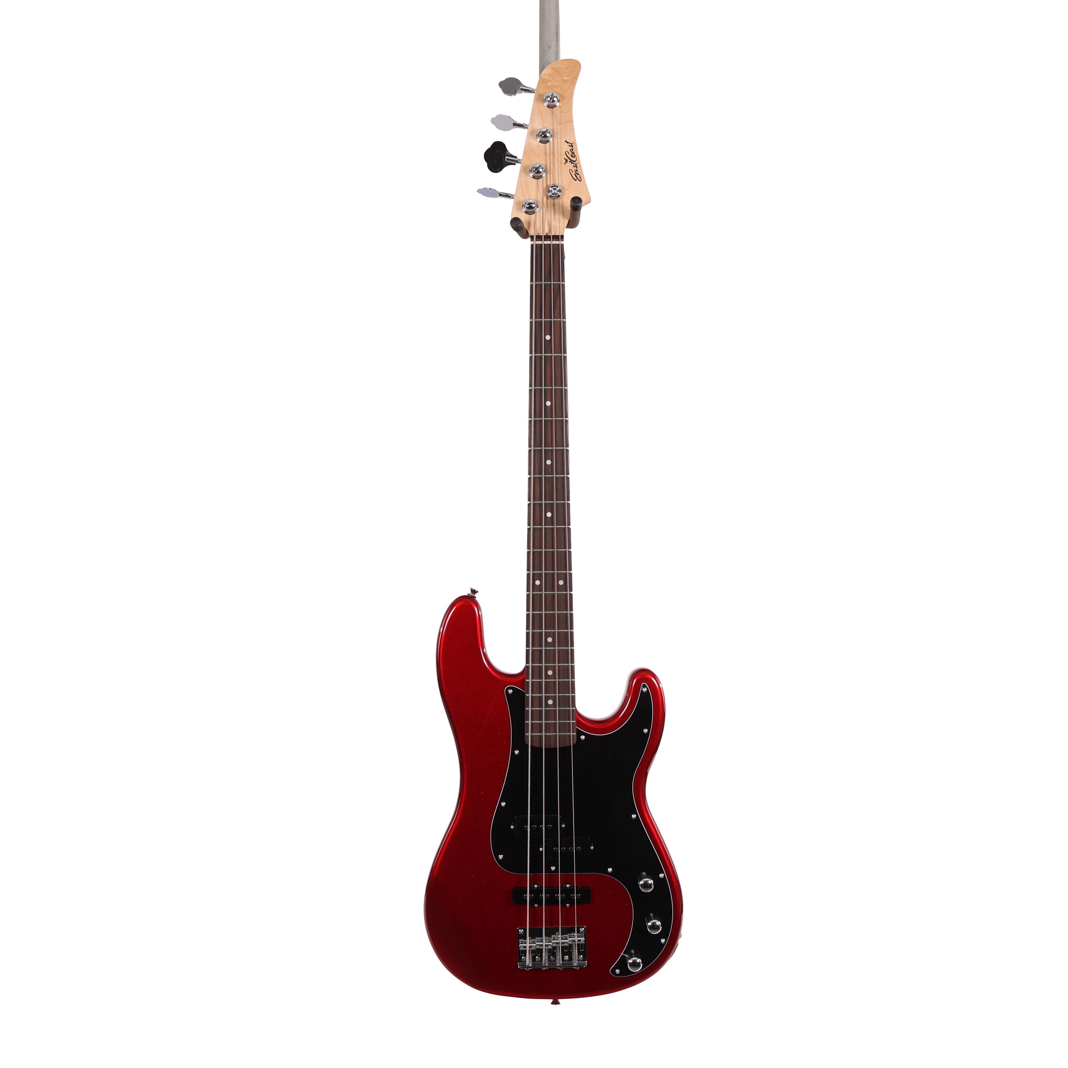 EastCoast PJ4 Bass Guitar Silent Bundle in Candy Apple Red with Headphone Amp & Accessories - EC-PJ4-CAR (3)__87279.jpg