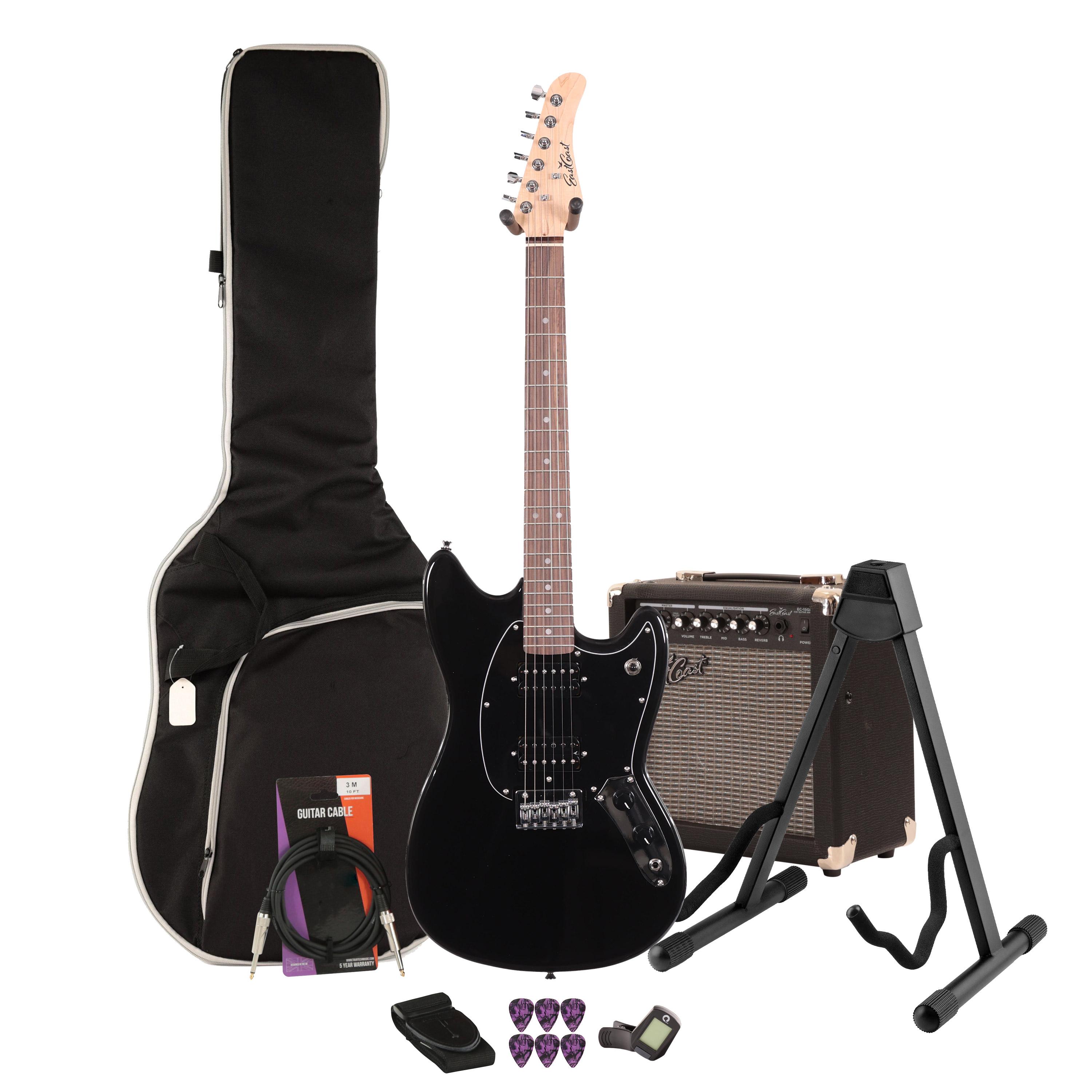 EastCoast MS1 Short Scale Electric Guitar Starter Pack in Black with 15W Amp & Accessories - _BUN-EC-MS1-BLK-25.jpg
