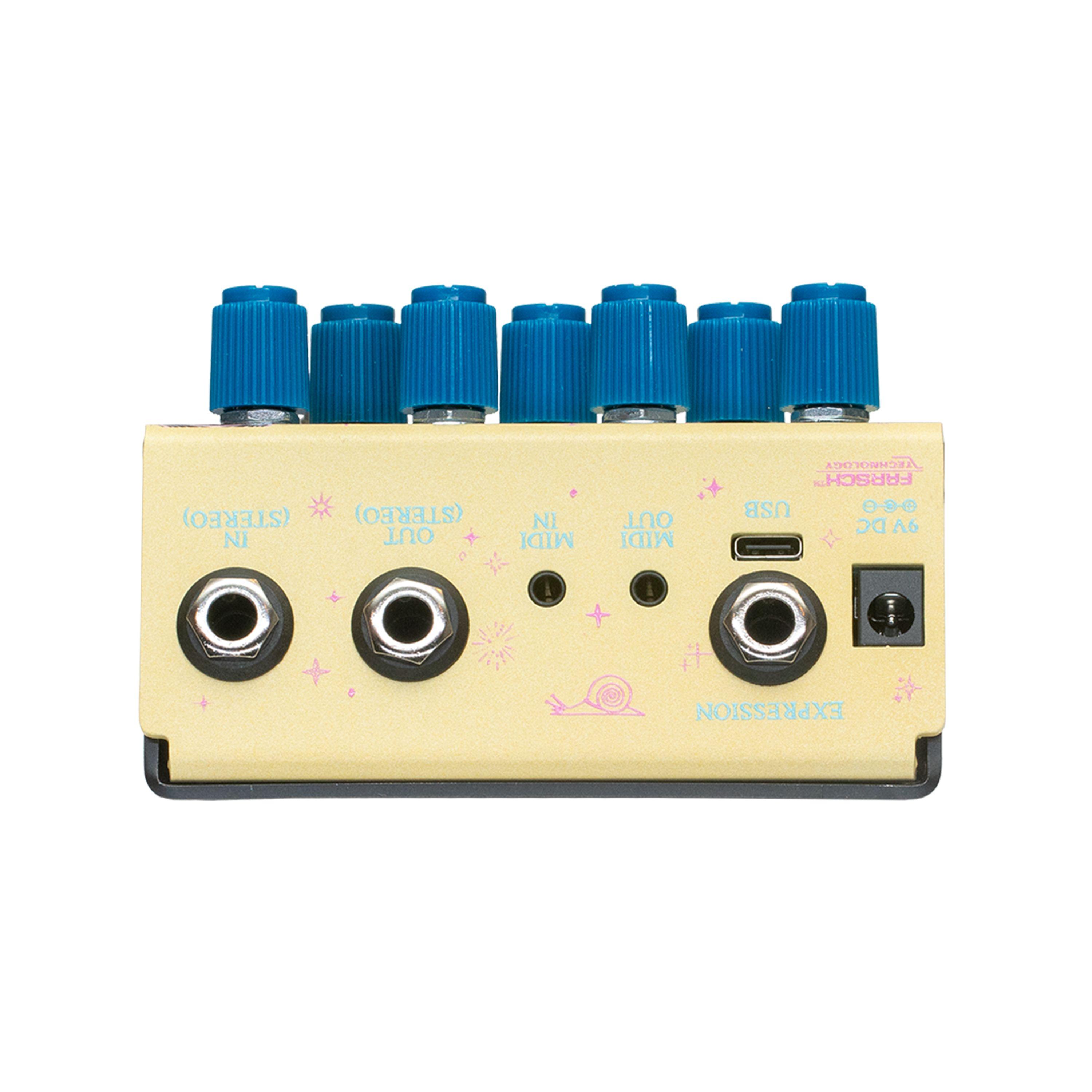 Old Blood Noise Endeavors Sunlight Stereo Modulated Reverb Pedal in Yellow - obne-sunlight_stereo_yellow-top_compressed.jpg