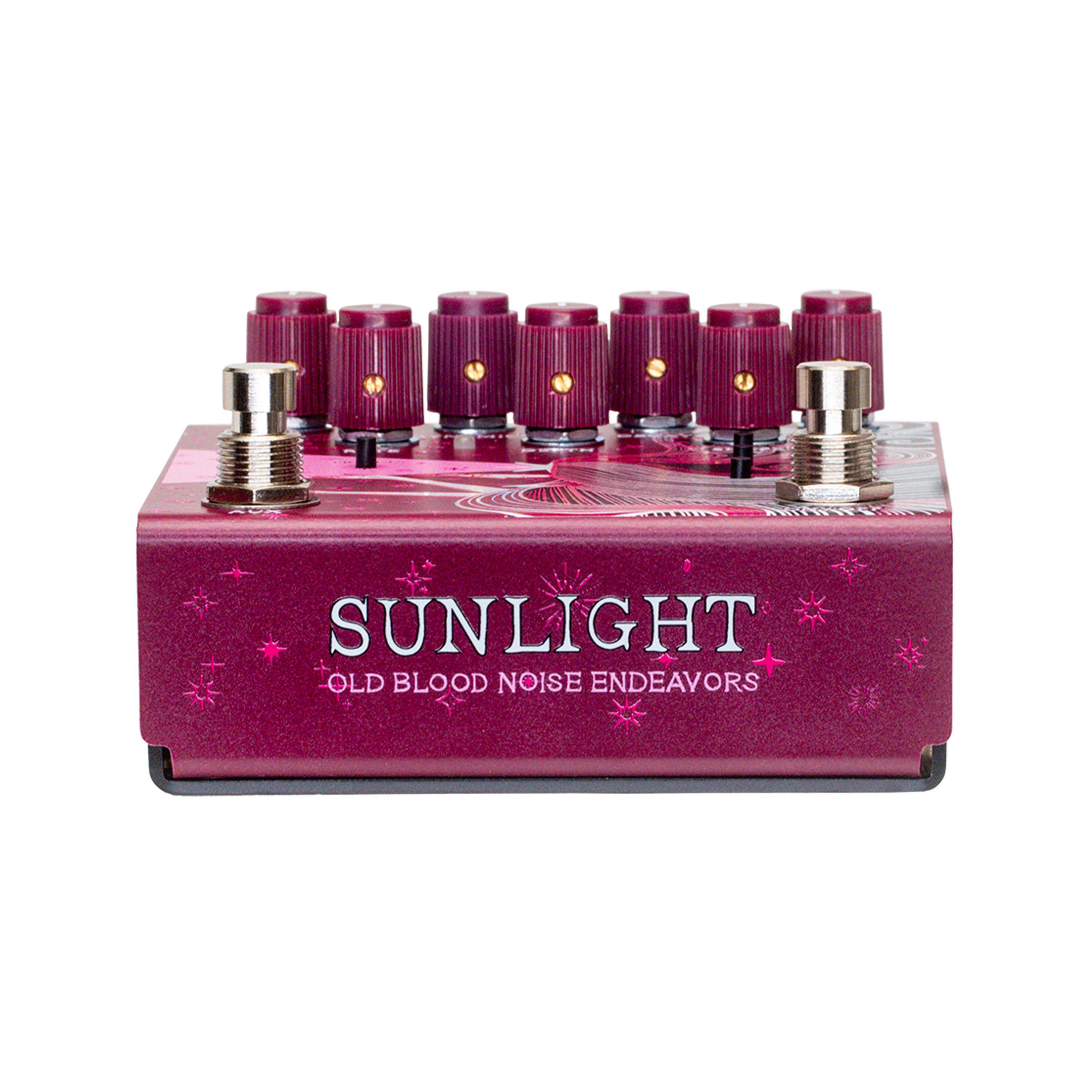 Old Blood Noise Endeavors Sunlight Stereo Modulated Reverb Pedal in Maroon - obne-sunlight_stereo_maroon-bottom_compressed.jpg