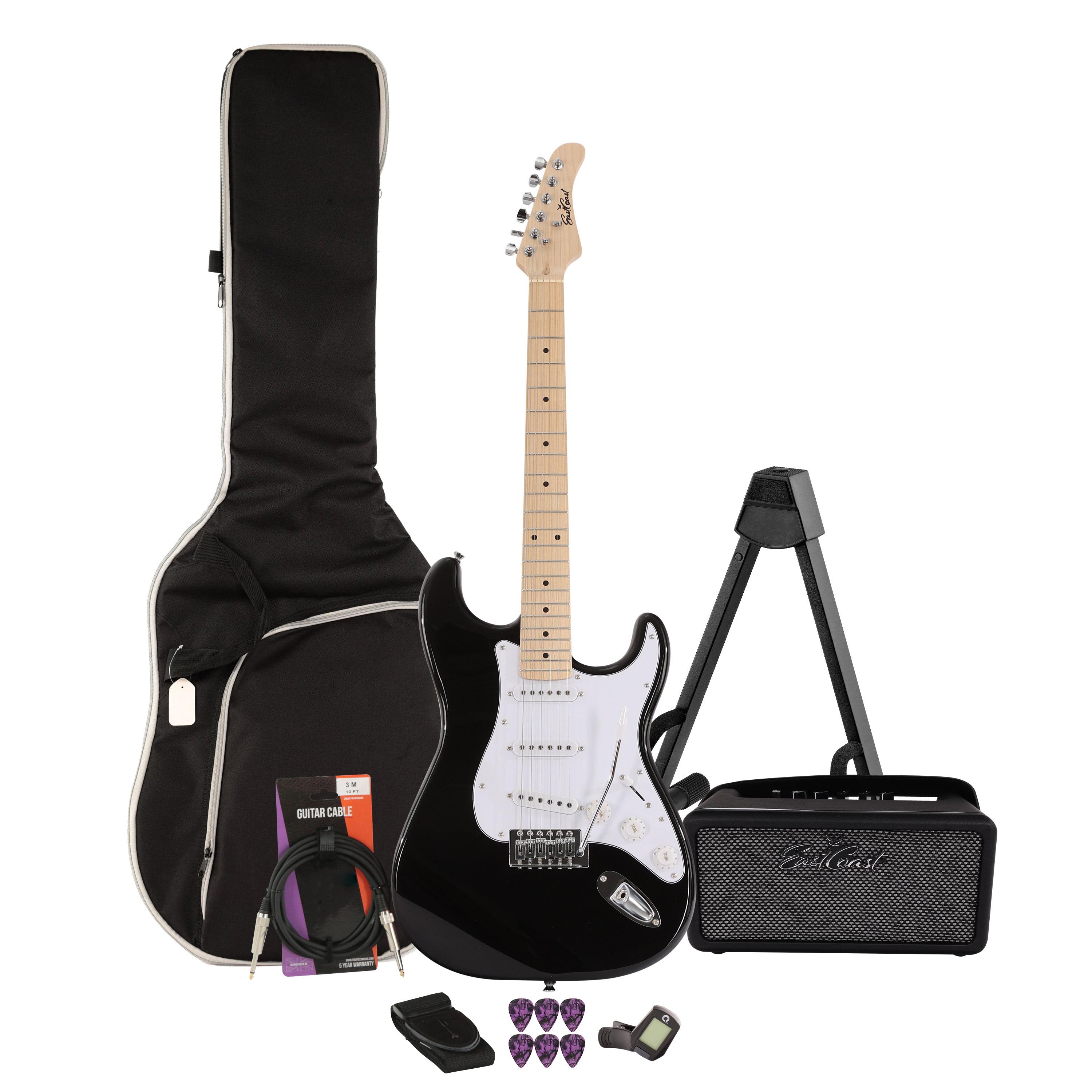 EastCoast ST1 Electric Guitar Starter Pack in Black with Bounce 15W Amp & Accessories - BUN-EC-GS100-BLK-BC.jpg