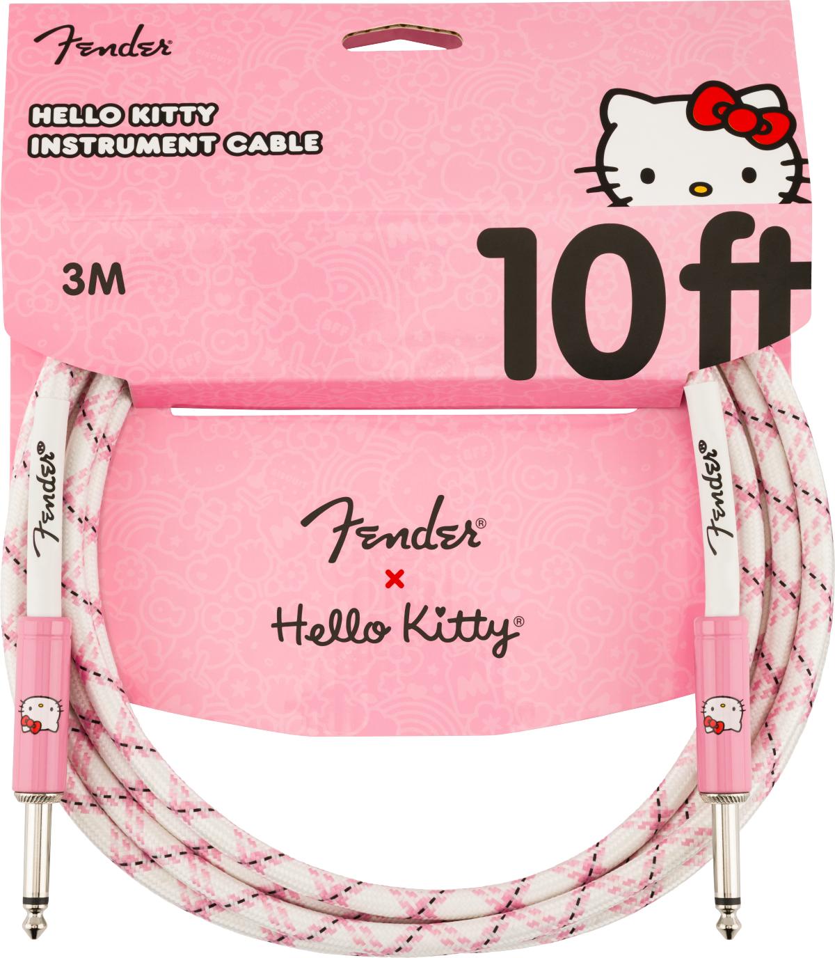 Fender x Hello Kitty White-Pink Woven Cable 10 Feet - 0990818123_fen_acc_frt_1_nr.jpg