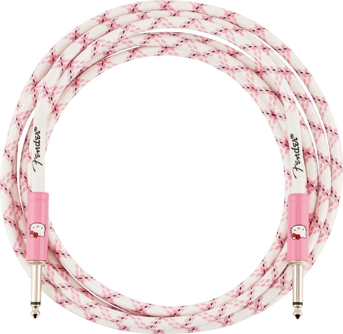 Fender x Hello Kitty White-Pink Woven Cable 10 Feet - 0990818123_fen_acc_frt_2_nr.jpg
