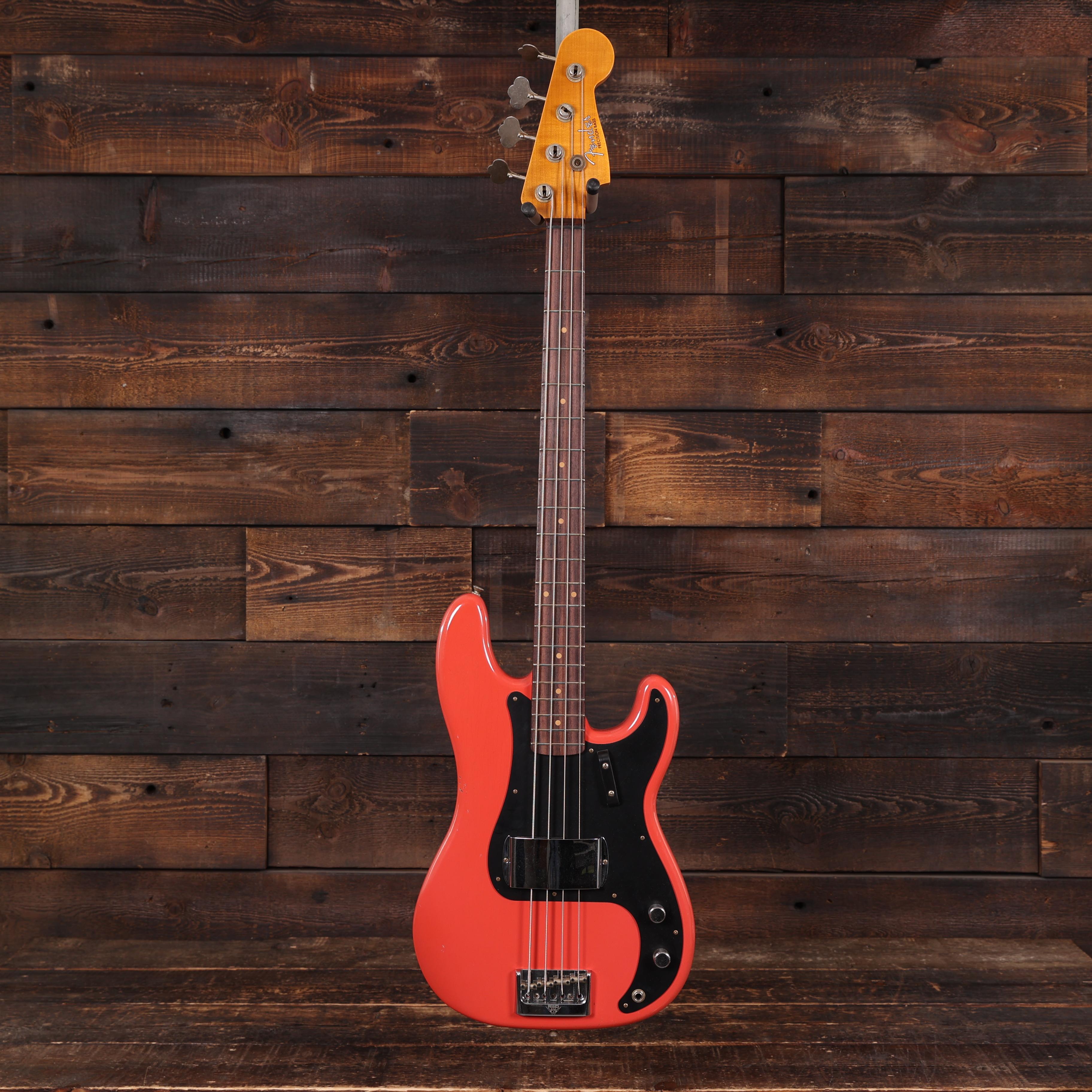 Fender Custom Shop 60's Precision Bass in Faded Aged Fiesta Red with RSD Bridge - CZ588246 (4).jpg