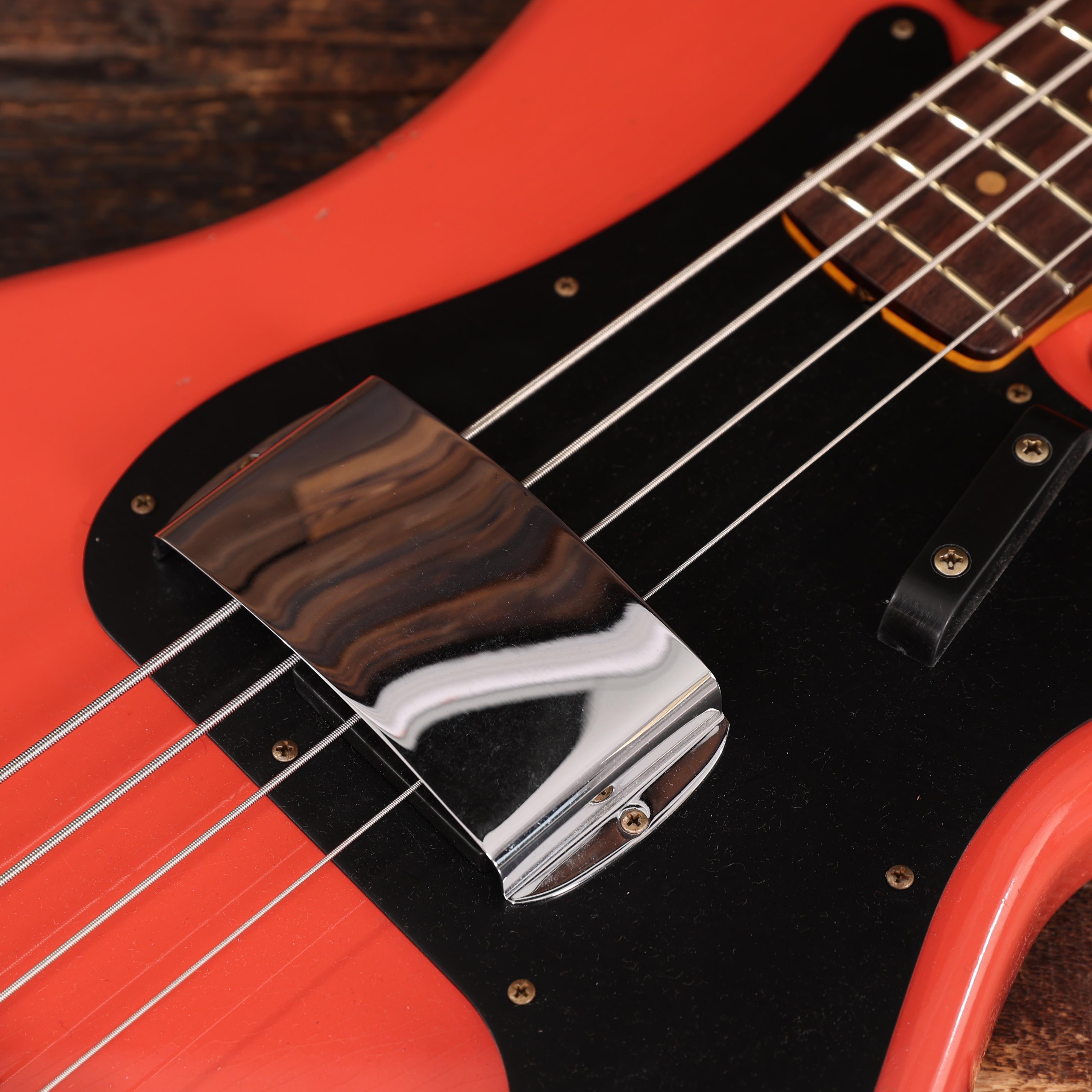 Fender Custom Shop 60's Precision Bass in Faded Aged Fiesta Red with RSD Bridge - CZ588246 (10).jpg