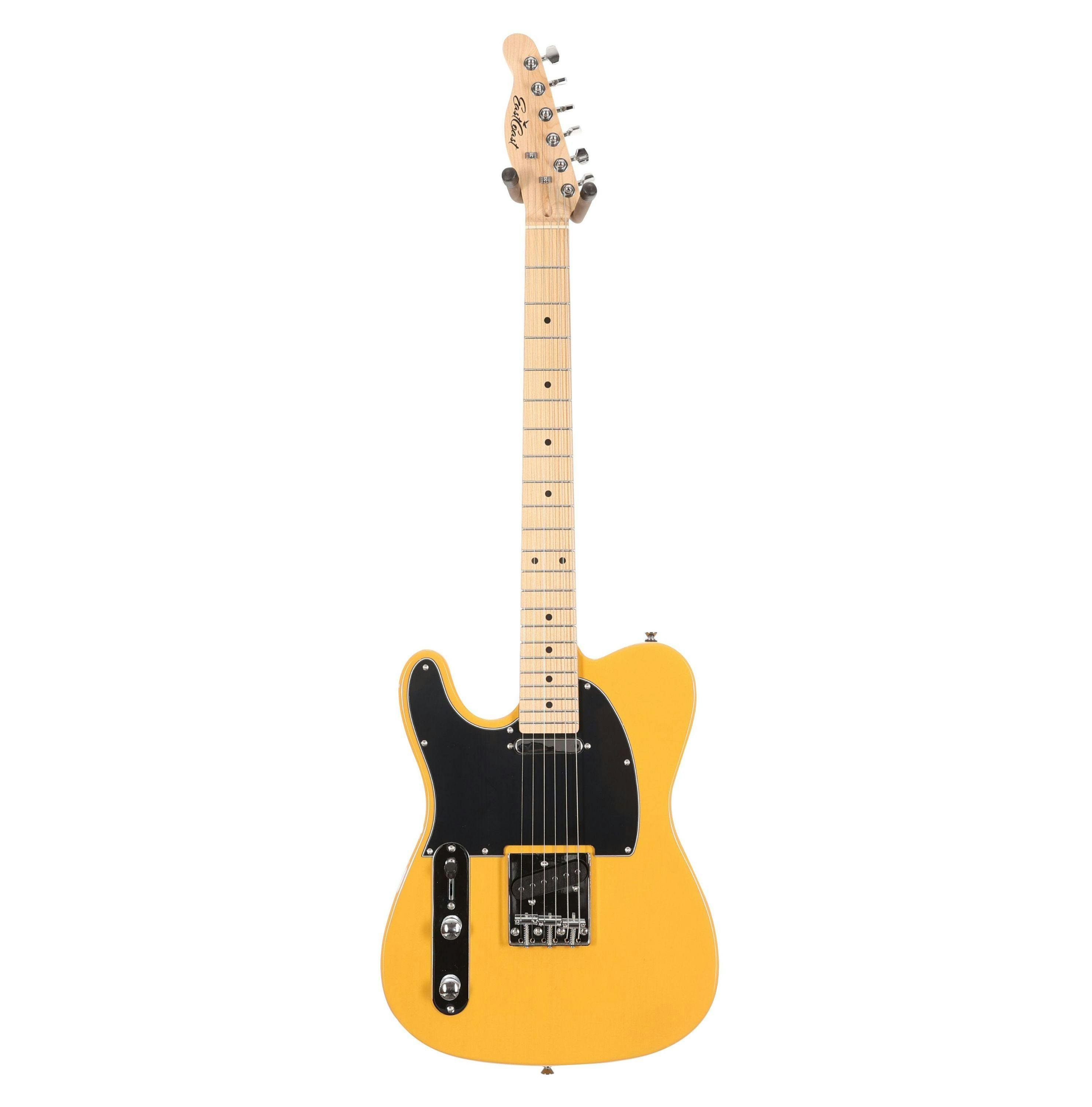 EastCoast T1 Left Handed Electric Guitar Starter Pack In Butterscotch with Bounce 15W Amp & Accessories - EC-T1-BS-LH-3.jpg