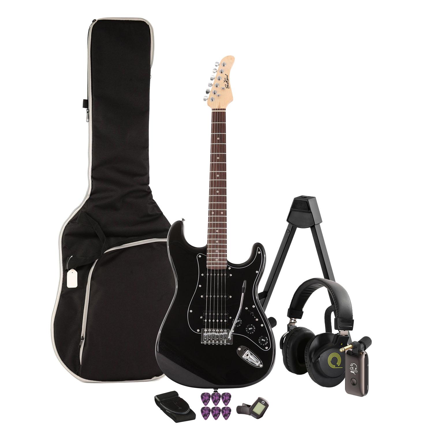 EastCoast ST2 Electric Guitar Silent Bundle in Black Metallic with Headphone Amp & Accessories - BUN-EC-ST2-BKM-SILEN.jpg