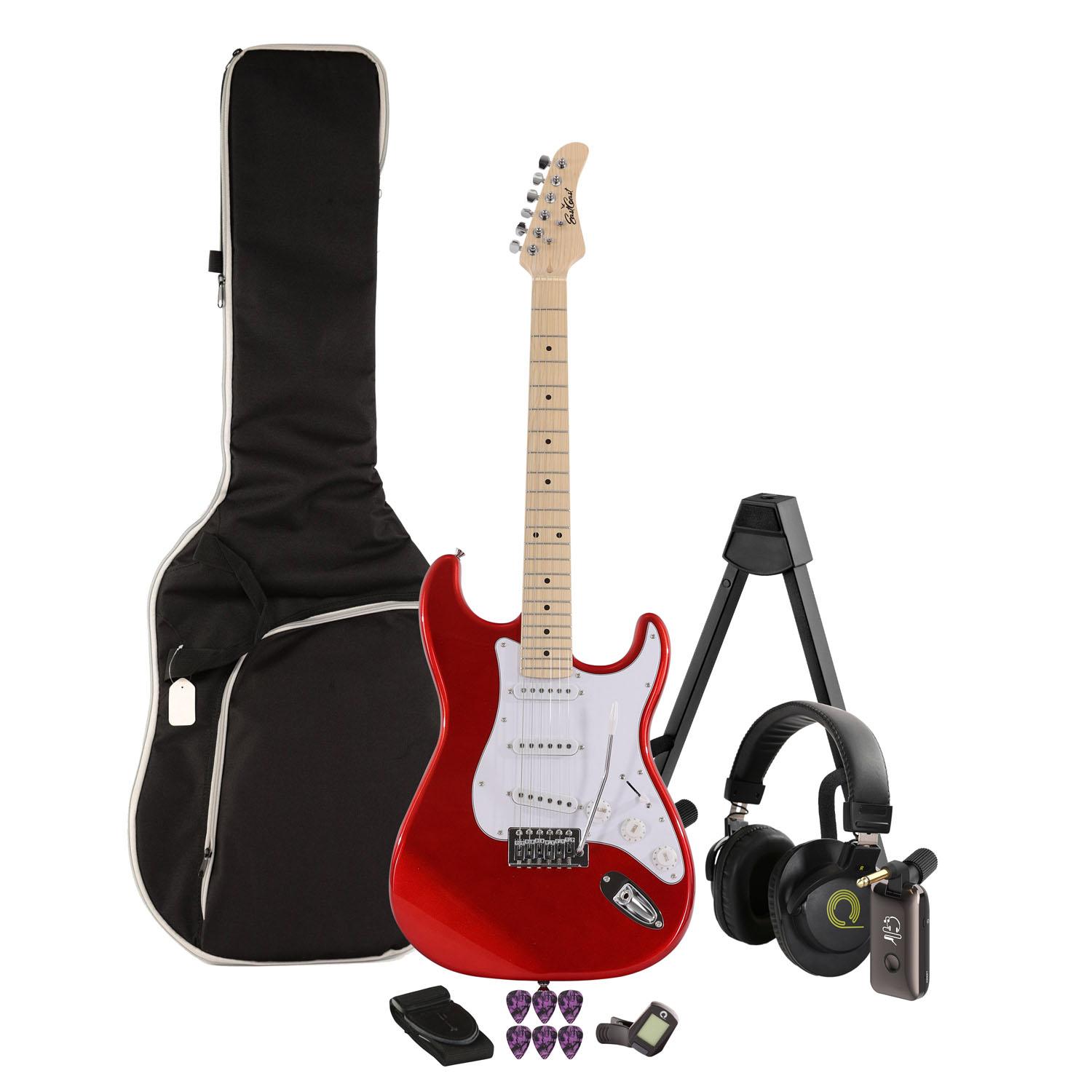 EastCoast ST1 Electric Guitar Starter Pack in Red with Headphones and Headphone Amp - BUN-EC-ST1-RED-SILEN.jpg