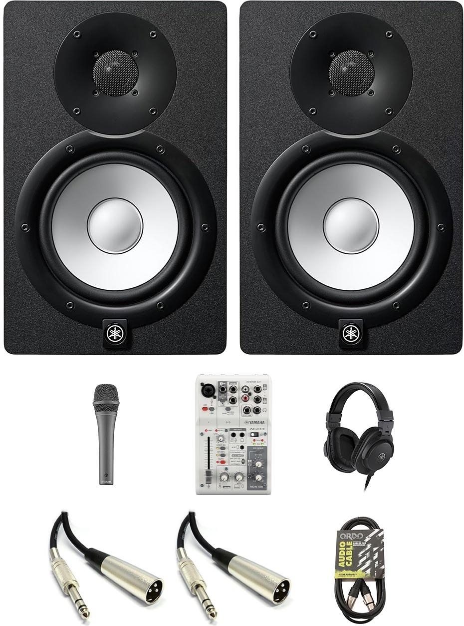 Yamaha HS7 Monitor Bundle With HMT8 Headphones, YDM505 Mic