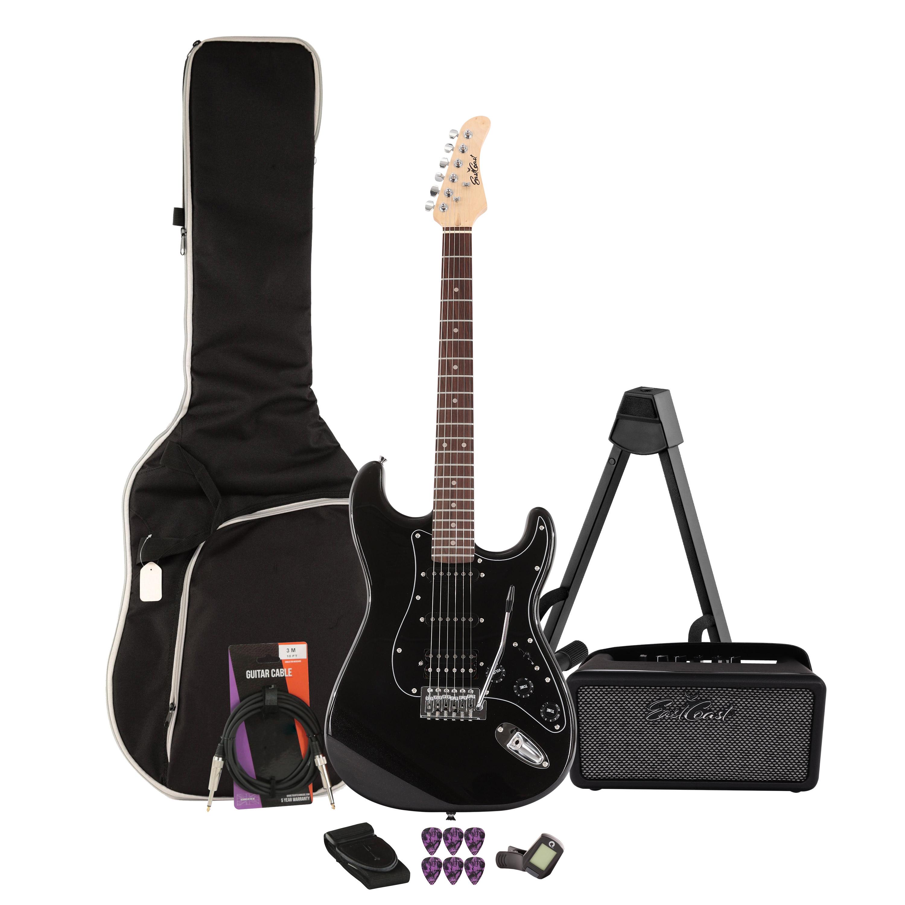 EastCoast ST2 Electric Guitar Starter Pack in Black Metallic with Bounce 15W Amp & Accessories - BUN-EC-GS100H-BKM-BC.jpg