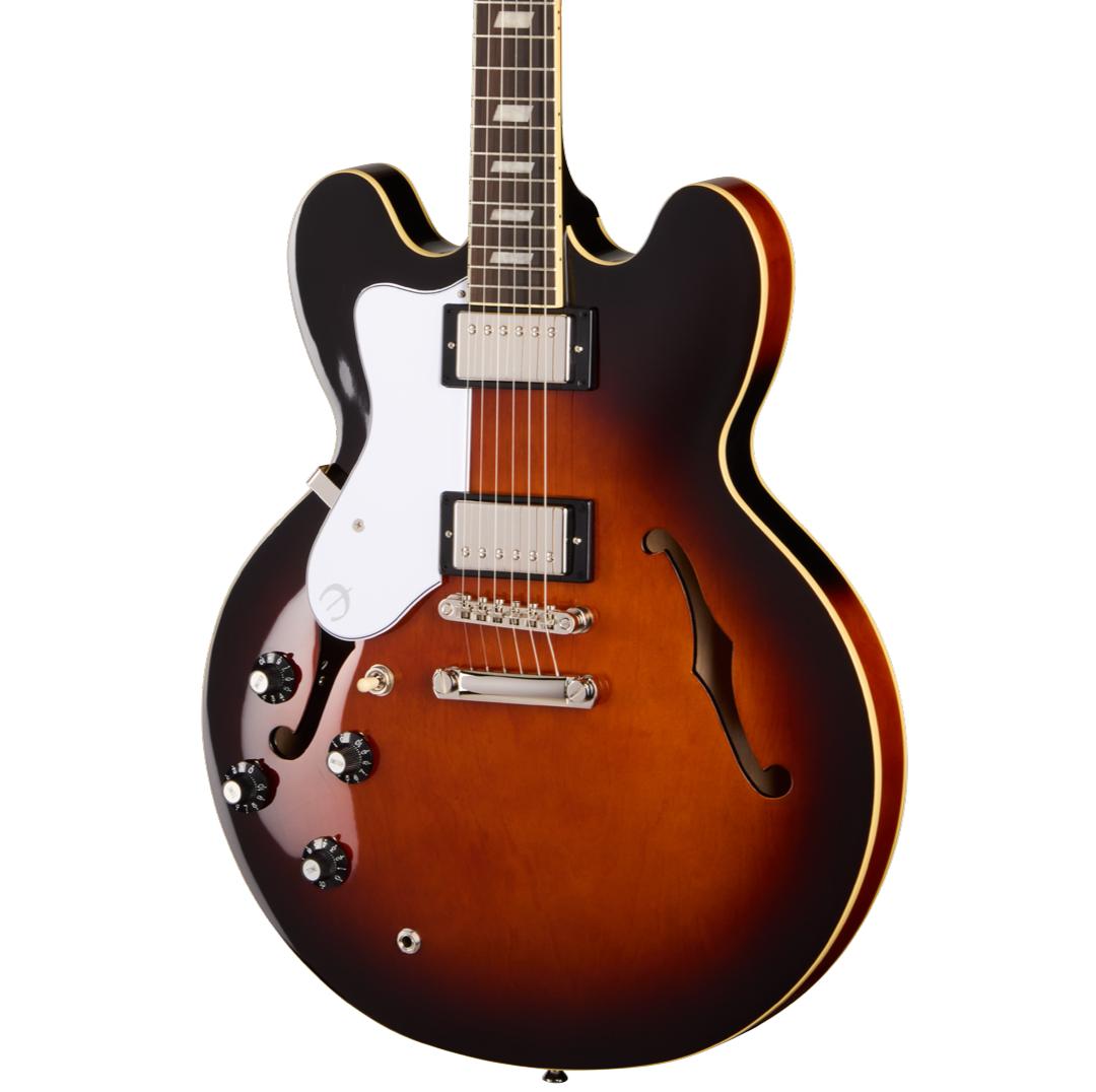 Epiphone Bonehead Riviera Left Handed Semi-Hollow Electric Guitar in Dark Tobacco Burst - EOBHRDTBNH1L_2_cropped.jpg