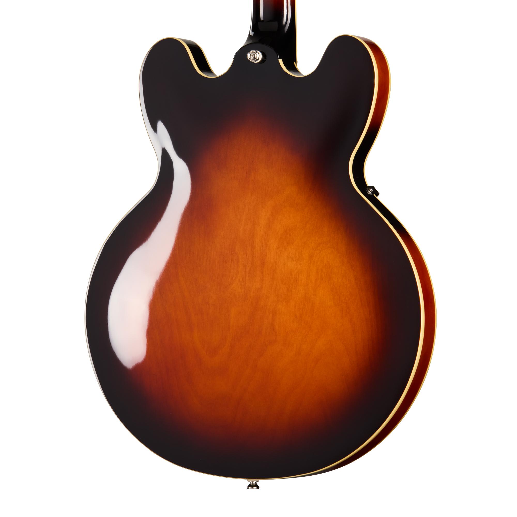 Epiphone Bonehead Riviera Left Handed Semi-Hollow Electric Guitar in Dark Tobacco Burst - EOBHRDTBNH1L_4_BackBody.jpg
