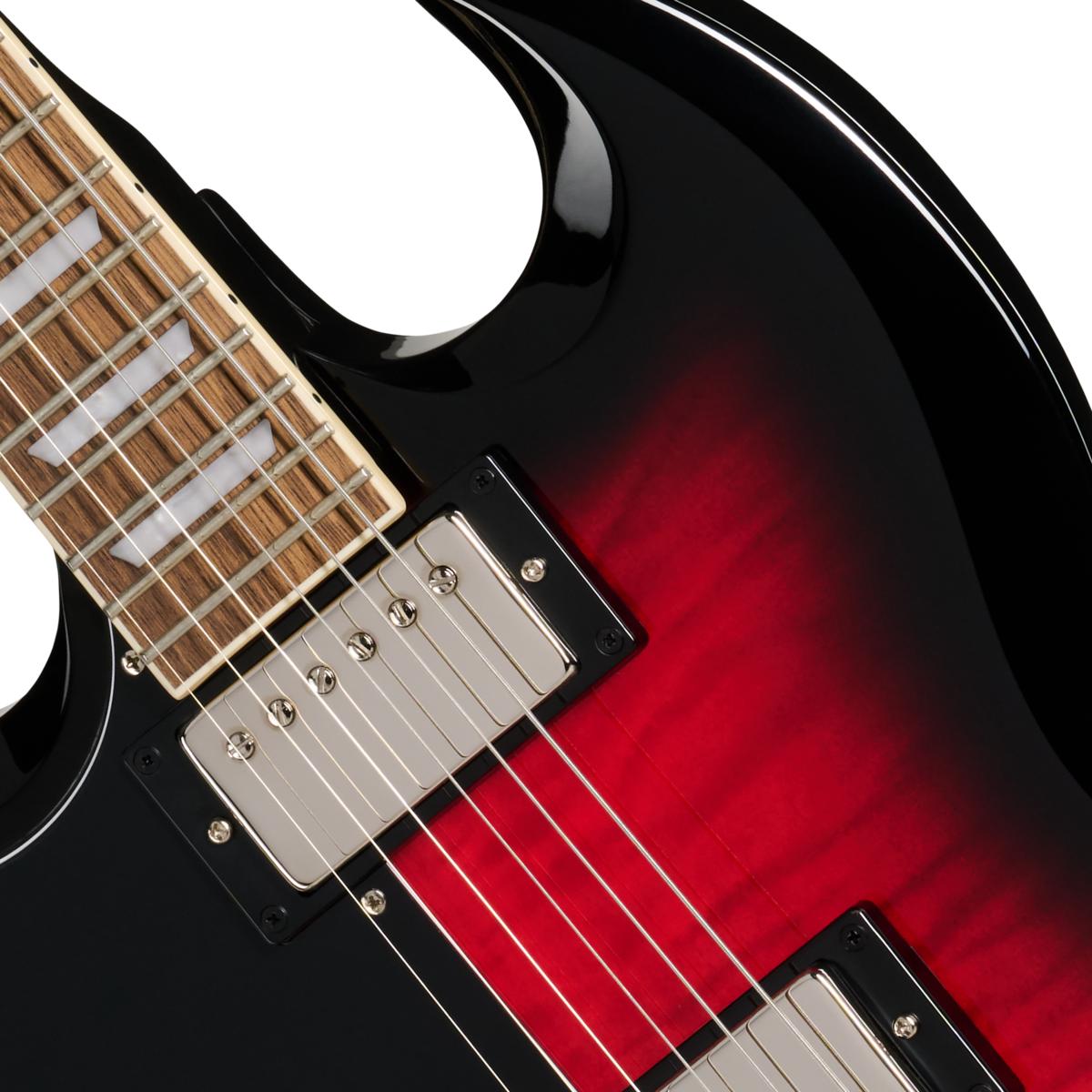 Epiphone Inspired by Gibson SG Tribute Plus Left Handed Electric Guitar in Cherry Burst - E1SGTPCBNH1L-Pickups.jpg