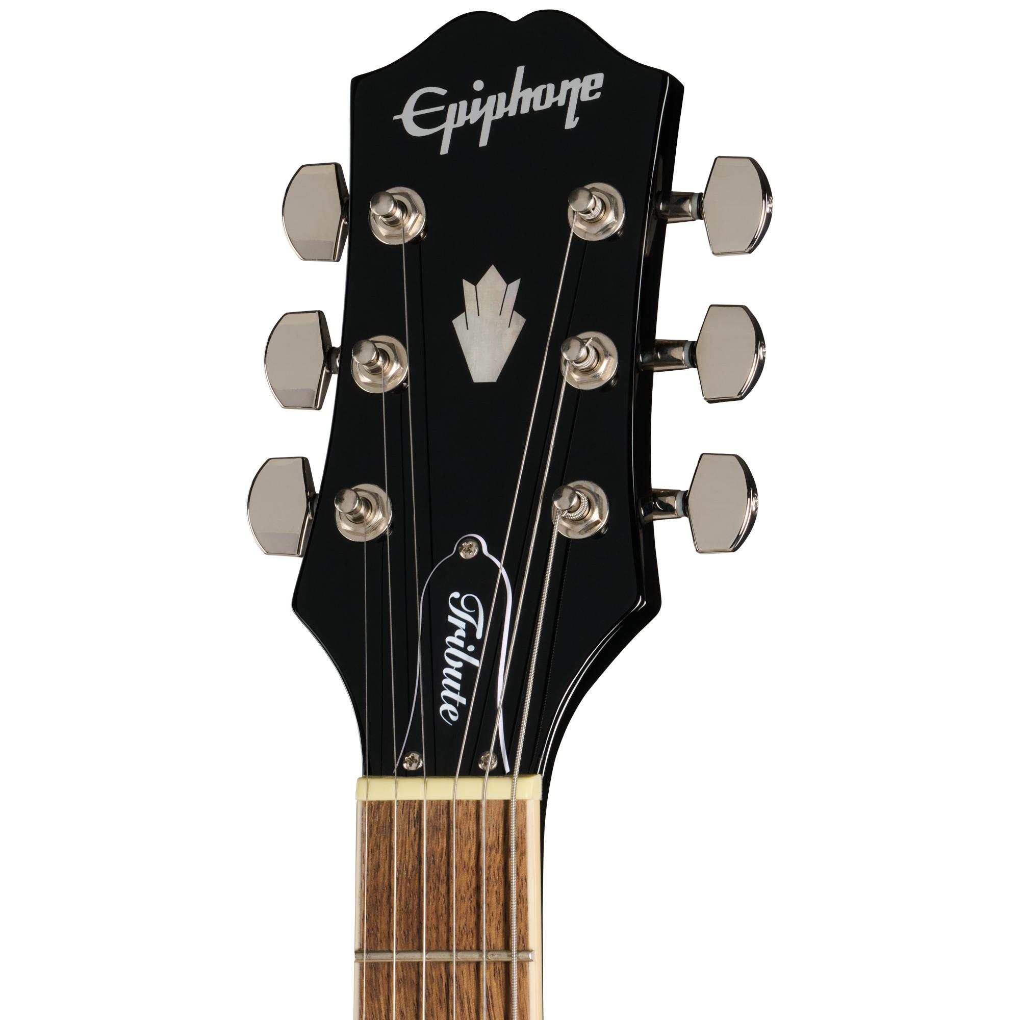 Epiphone Inspired by Gibson SG Tribute Plus Left Handed Electric Guitar in Cherry Burst - E1SGTPCBNH1L-Headstock.jpg