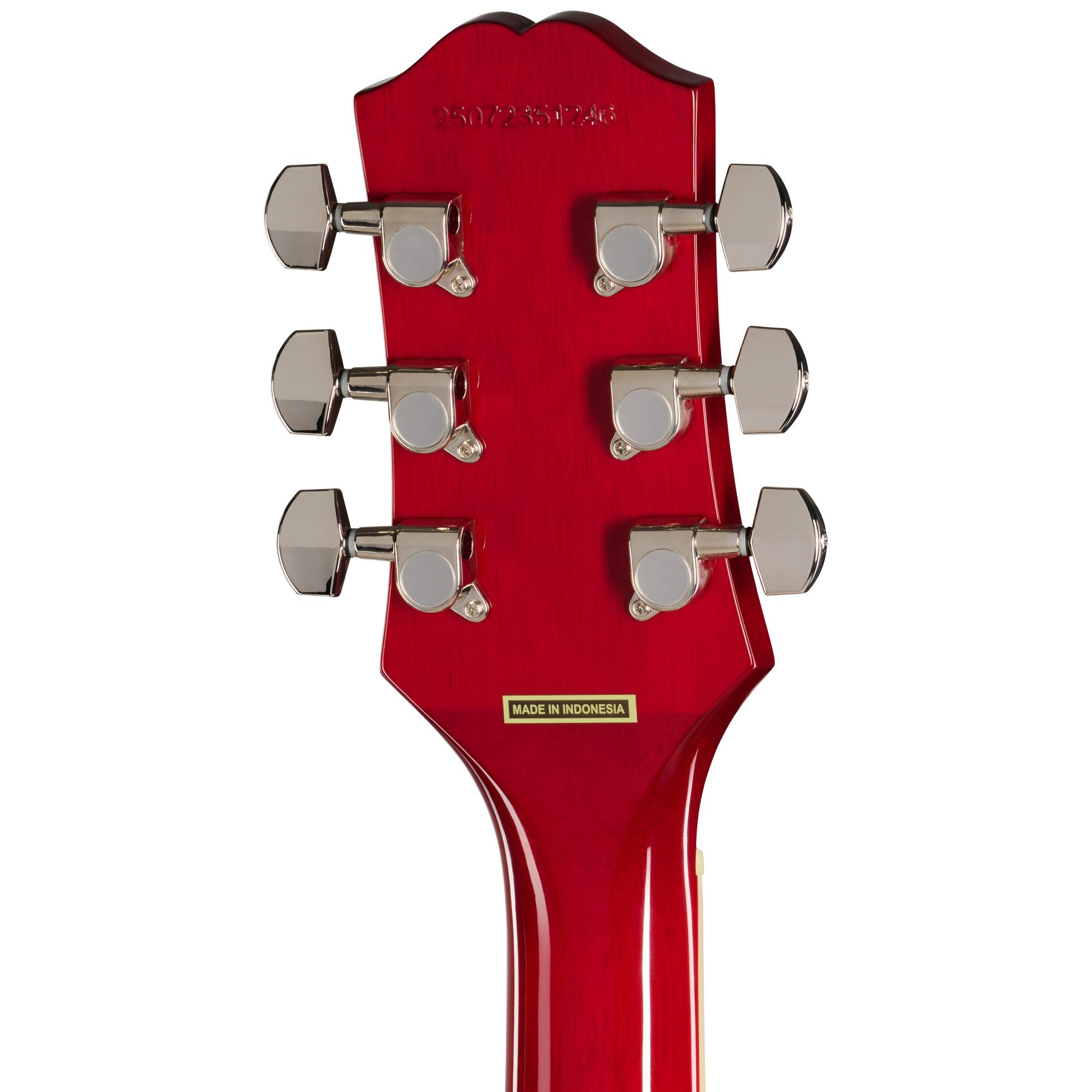 Epiphone Inspired by Gibson Les Paul Tribute Plus Left Handed Electric Guitar in Heritage Cherry Sunburst - E1LPTPHCSNH1L-Back-Headstock.jpg