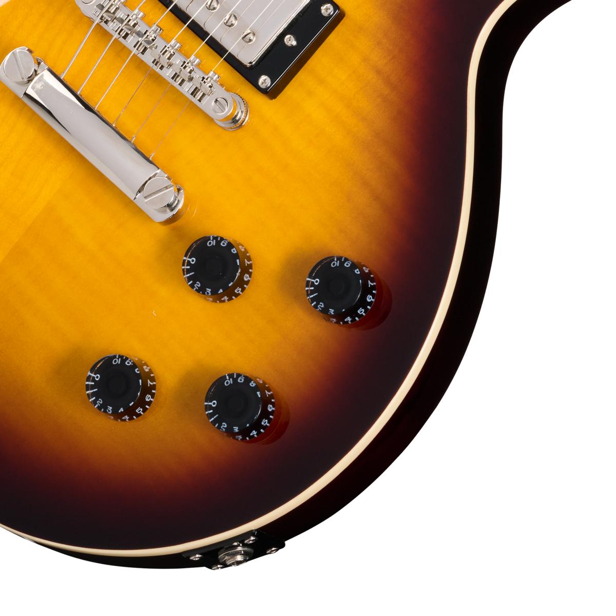 Epiphone Inspired by Gibson Les Paul Tribute Plus Electric Guitar in Vintage Sunburst - E1LPTPVSNH1-Knobs.jpg