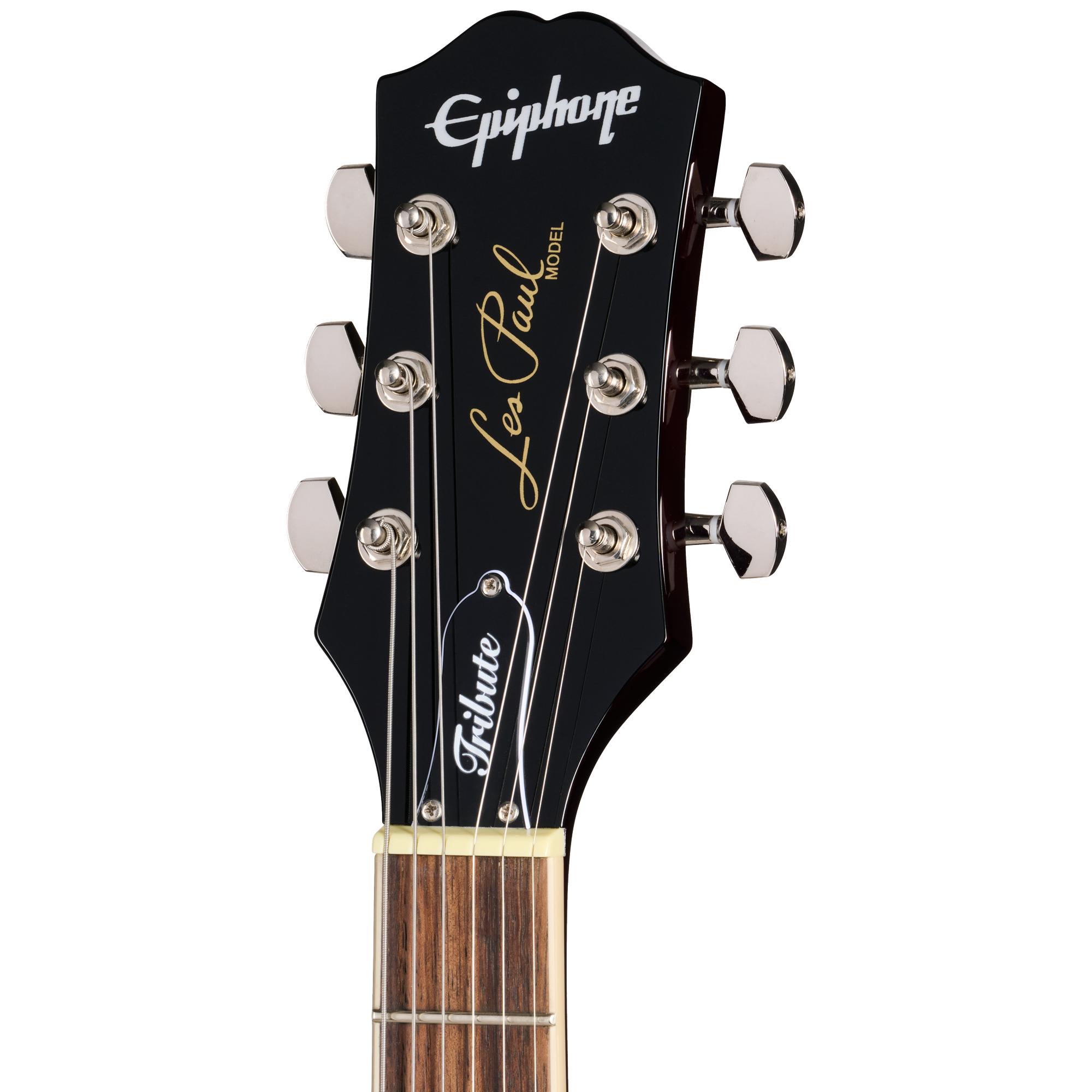 Epiphone Inspired by Gibson Les Paul Tribute Plus Electric Guitar in Vintage Sunburst - E1LPTPVSNH1-Headstock.jpg