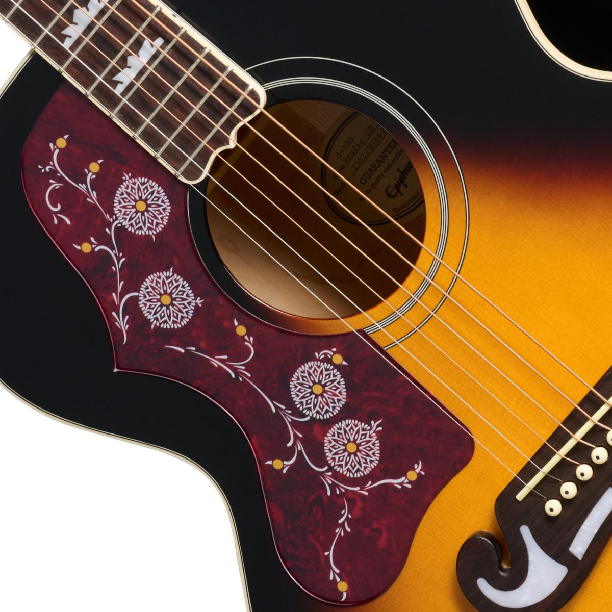 Epiphone J-200 Studio Left Handed Electro Acoustic Guitar in Vintage Sunburst - EASJ2VSNH1L_25022301629_7_SoundHole-1200x1200-28e5ebb.jpg