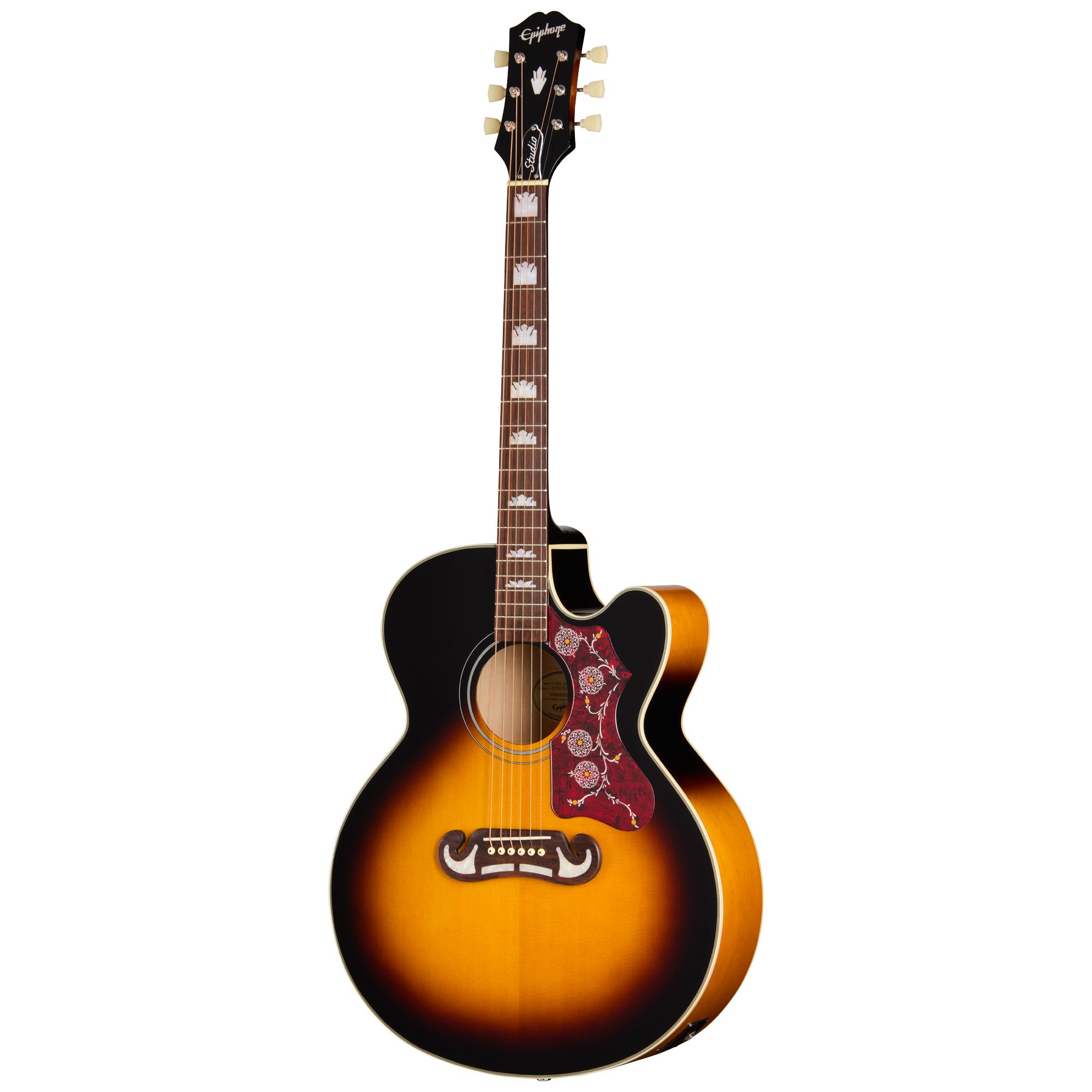 Epiphone J-200 Studio EC Electro Acoustic Guitar in Vintage Sunburst - EASJ2CVSNH1_2_Front.jpg