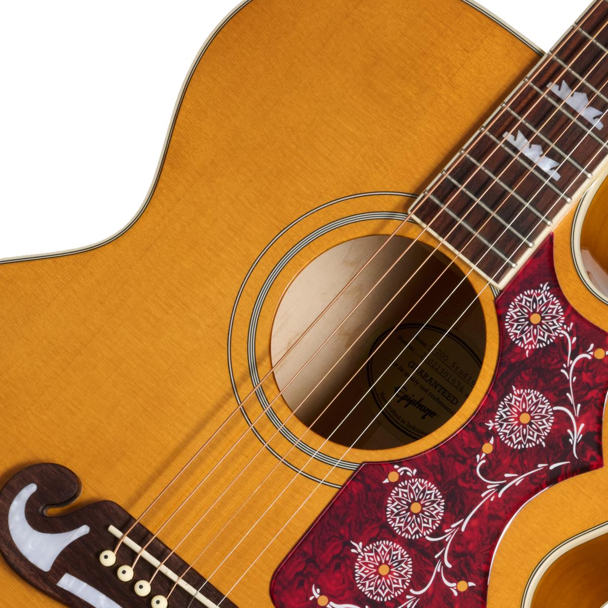 Epiphone J-200 Studio EC Electro Acoustic Guitar in Natural - EASJ2CANNH1_7_SoundHole-1200x1200-28e5ebb.jpg