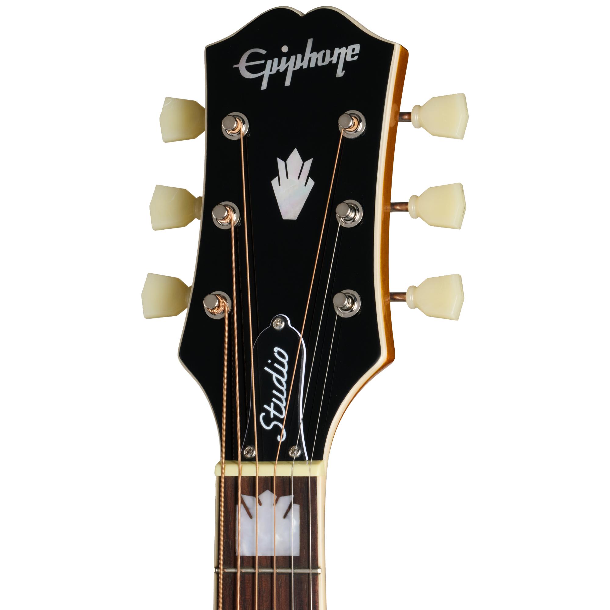 Epiphone J-200 Studio EC Electro Acoustic Guitar in Natural - EASJ2CANNH1_3_Headstock.jpg