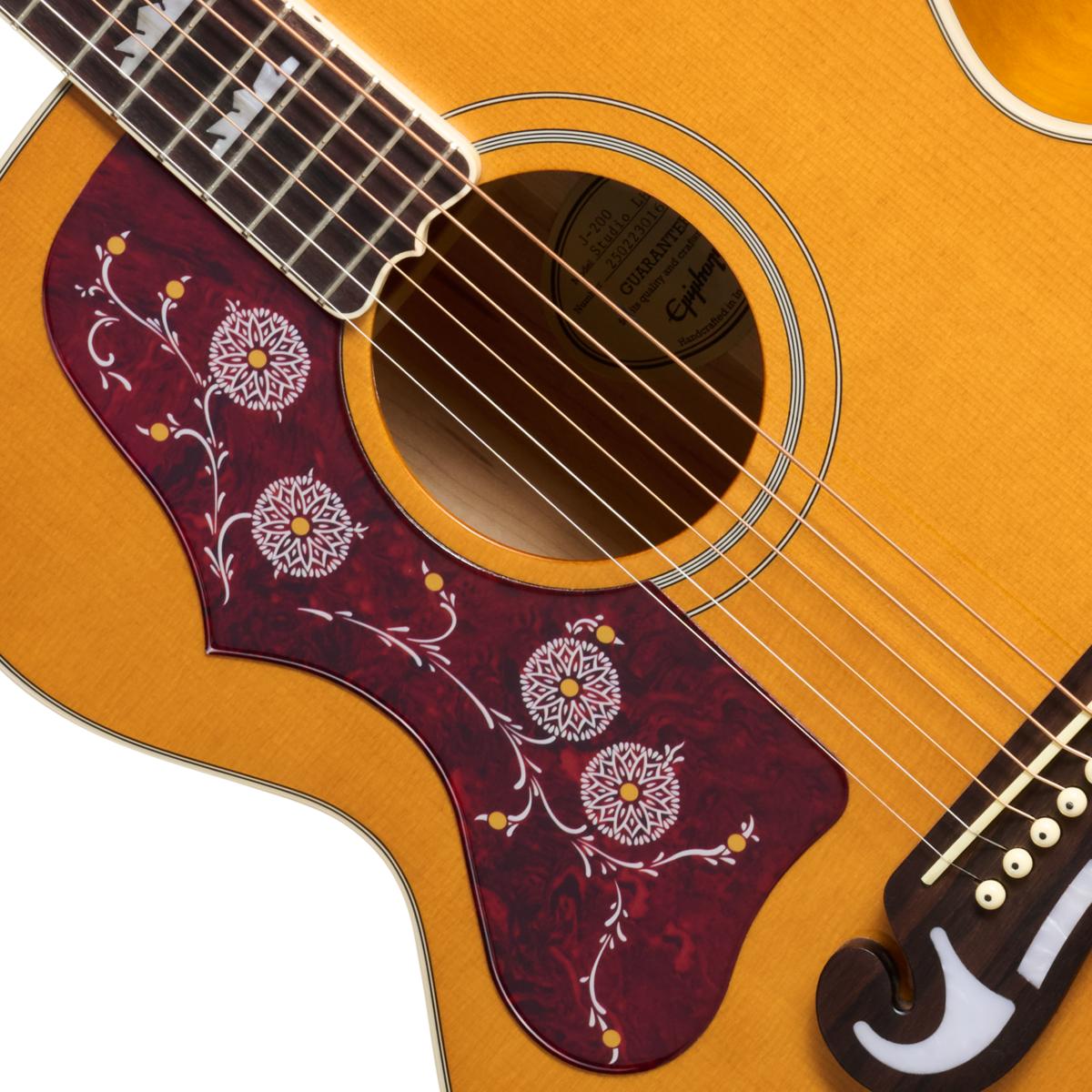 Epiphone J-200 Studio Left Handed Electro Acoustic Guitar in Natural - EASJ2ANNH1L_25022301631_7_SoundHole-1200x1200-28e5ebb.jpg