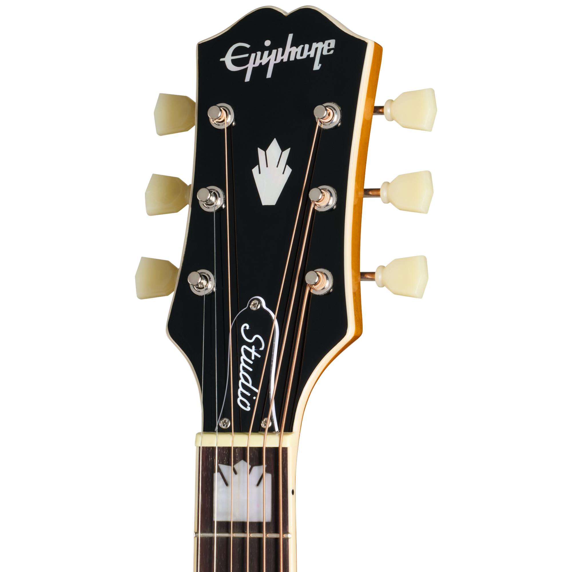 Epiphone J-200 Studio Left Handed Electro Acoustic Guitar in Natural - EASJ2ANNH1L_25022301631_3_Headstock.jpg