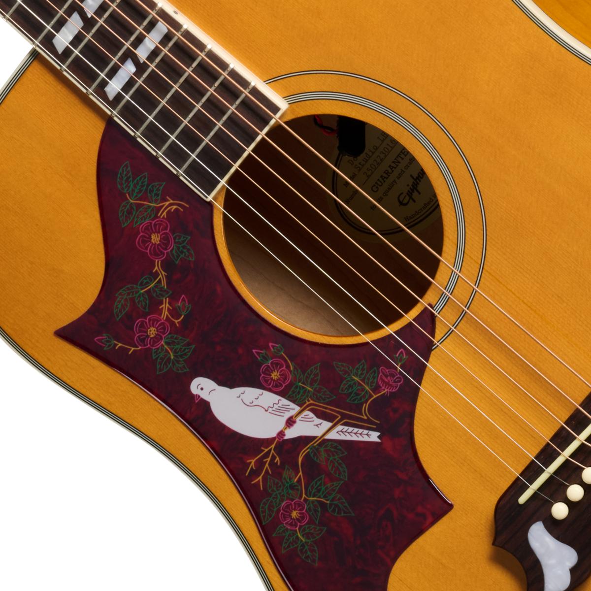 Epiphone Dove Studio Left Handed Electro Acoustic Guitar in Natural - EASDVANNH1L_7_SoundHole-1200x1200-28e5ebb.jpg