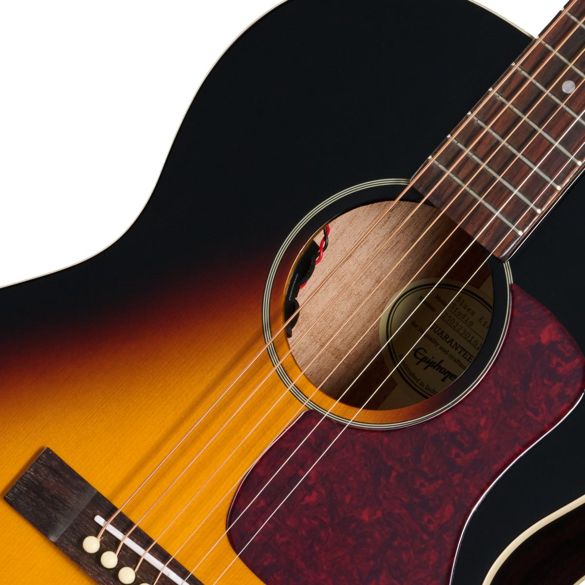 Epiphone Blues King Studio Electro Acoustic Guitar in Dark Burst - EASBKDBNH1_7_SoundHole-1200x1200-28e5ebb.jpg