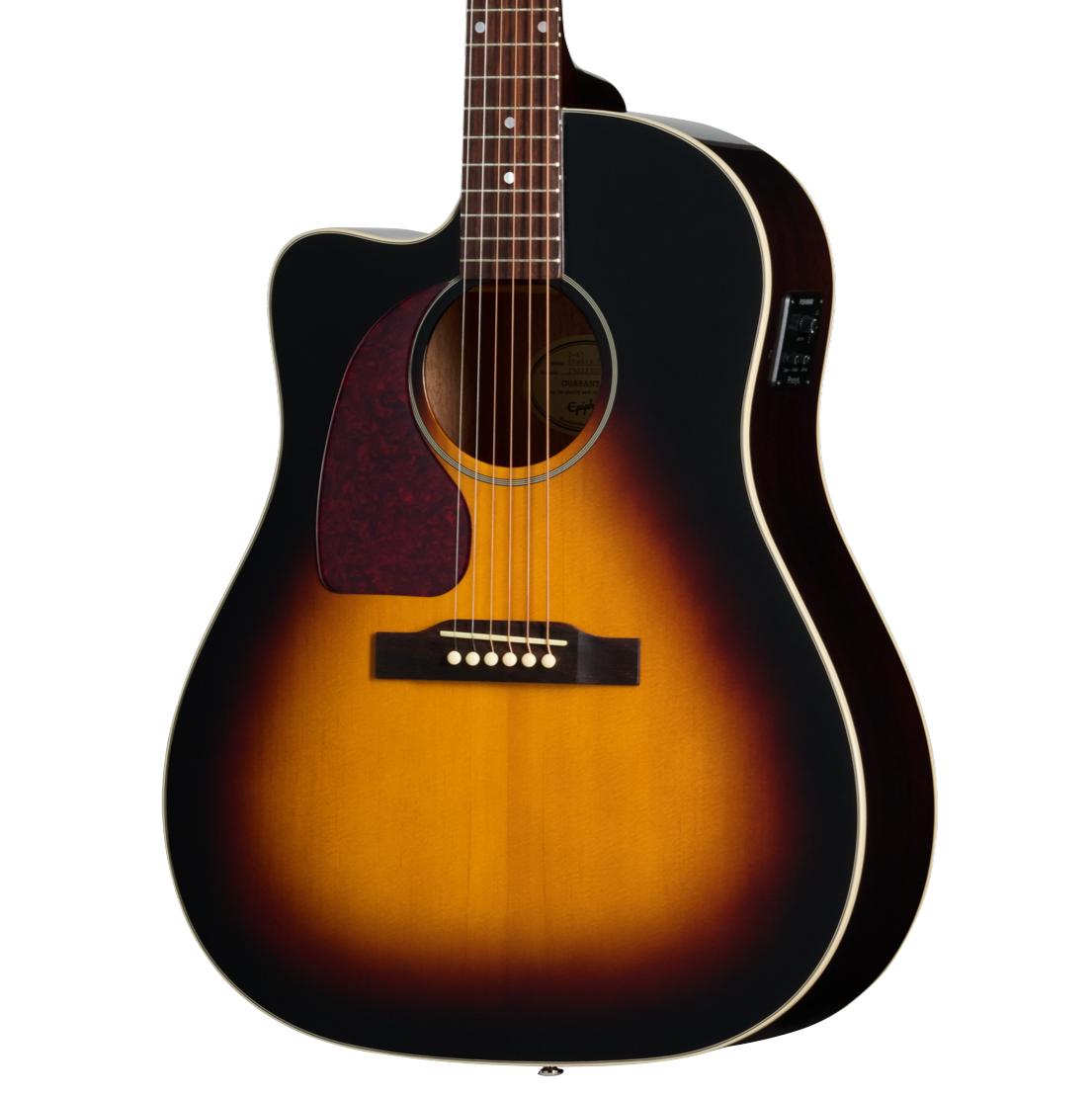 Epiphone J-45 Studio EC Left Handed Electro Acoustic Guitar in Vintage Sunburst - EAS4CVSNH1L_2_cropped.jpg