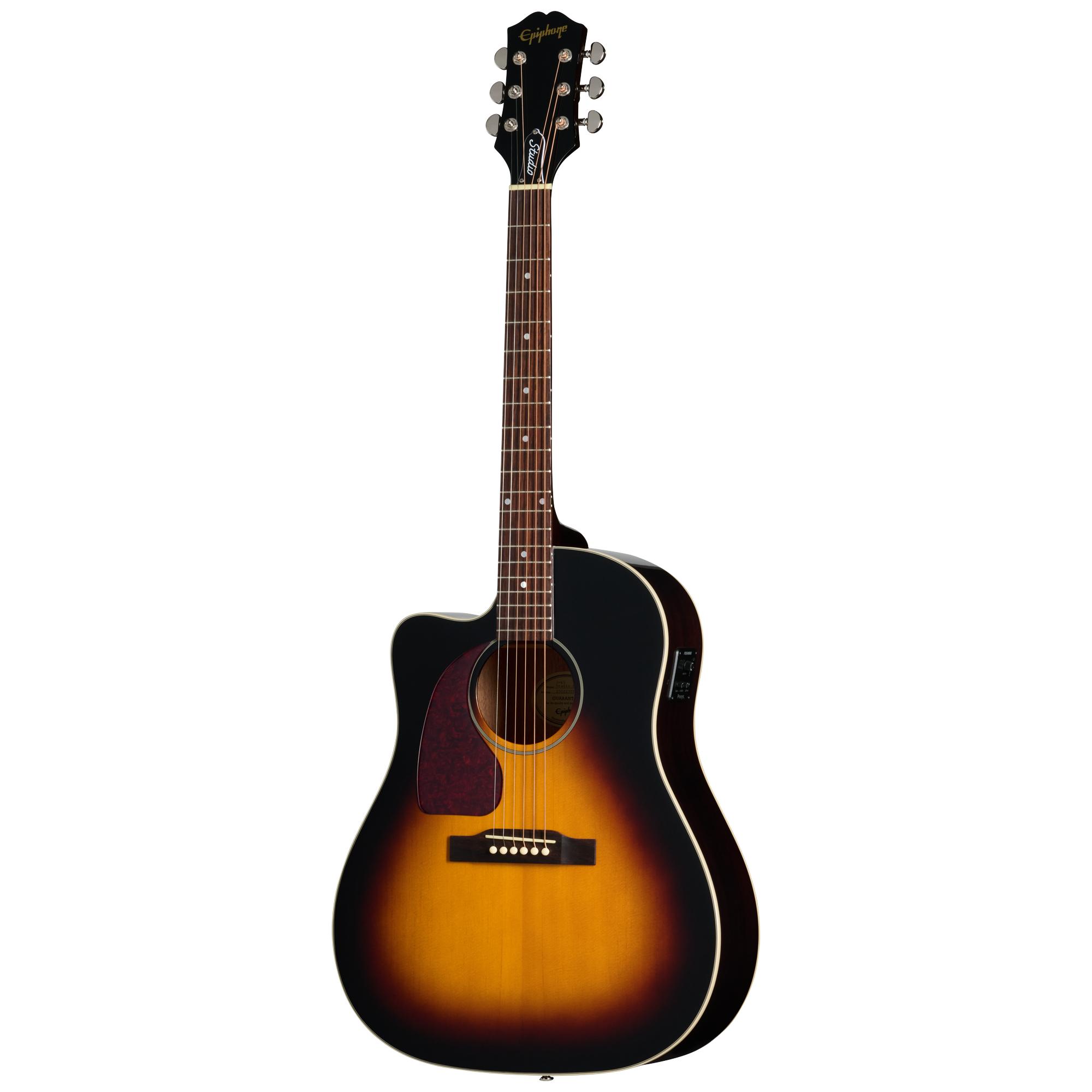 Epiphone J-45 Studio EC Left Handed Electro Acoustic Guitar in Vintage Sunburst - EAS4CVSNH1L_2_Front.jpg