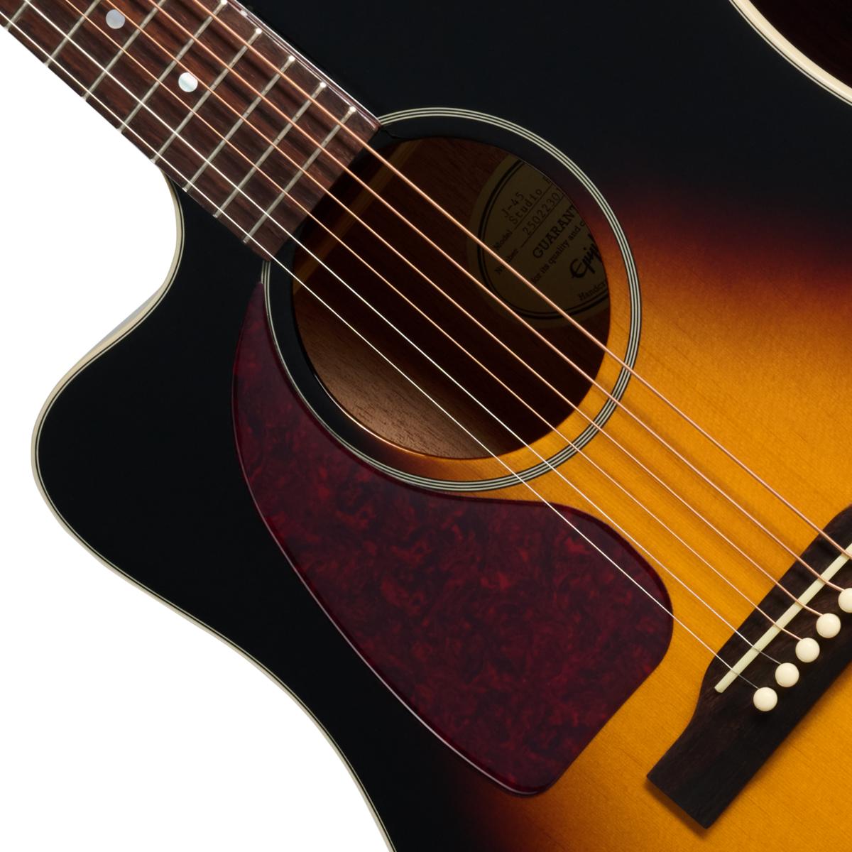 Epiphone J-45 Studio EC Left Handed Electro Acoustic Guitar in Vintage Sunburst - EAS4CVSNH1L_7_SoundHole-1200x1200-28e5ebb.jpg