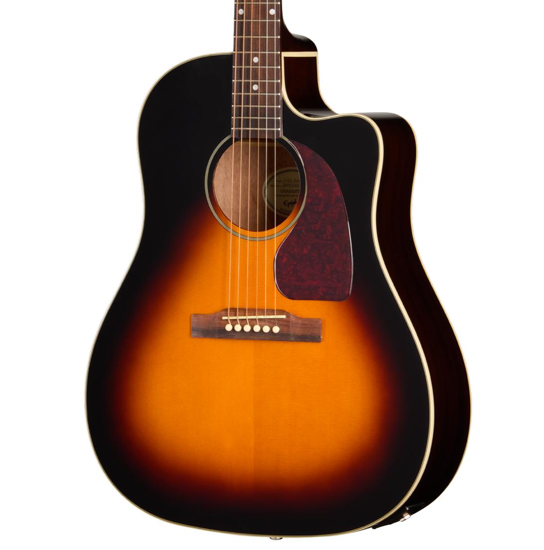 Epiphone J-45 Studio EC Electro Acoustic Guitar in Vintage Sunburst - EAS4CVSNH1_2_cropped.jpg
