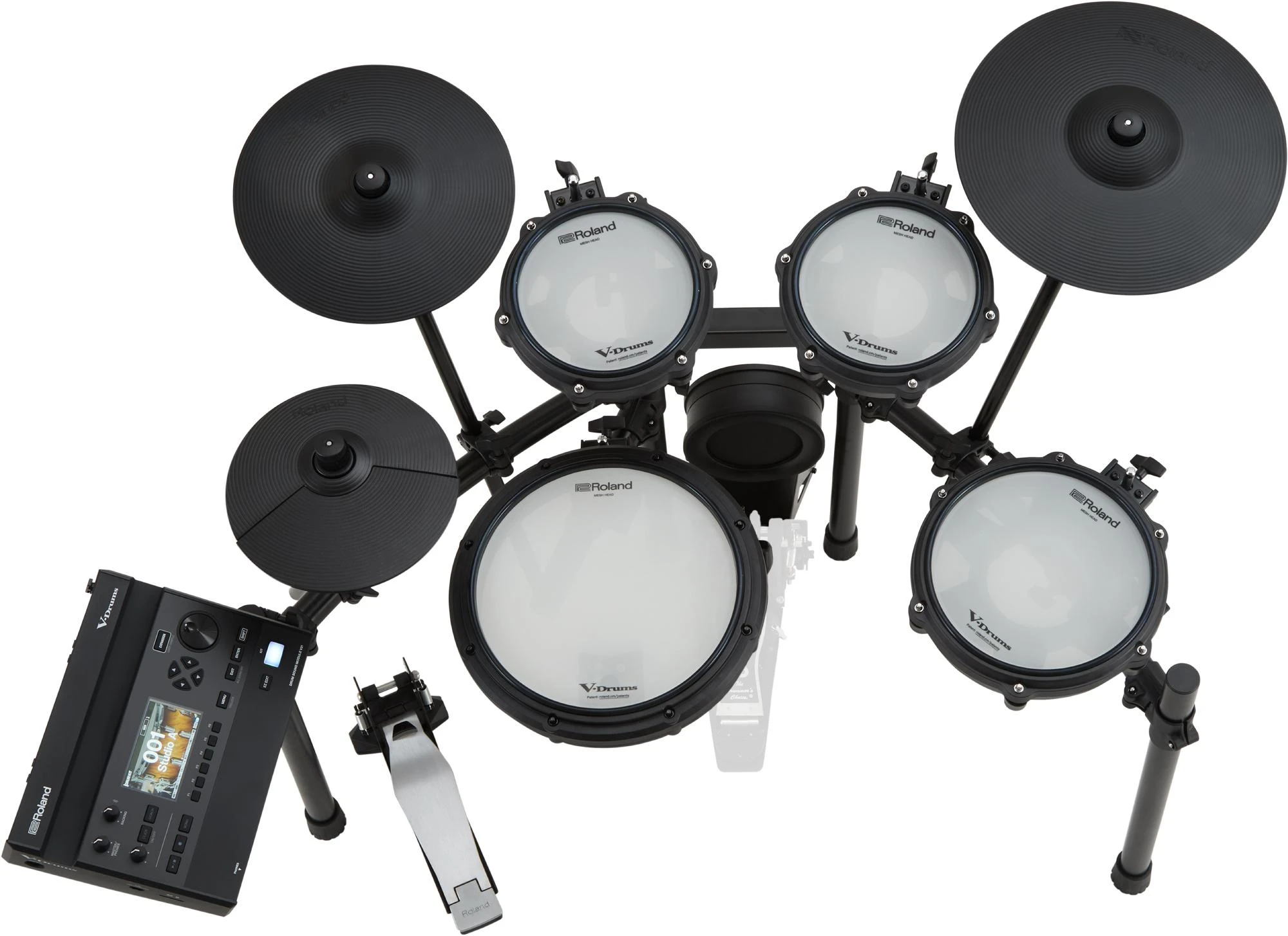 Roland TD313 Kit with throne, pedal, headphones, sticks - TD313_Top.jpg