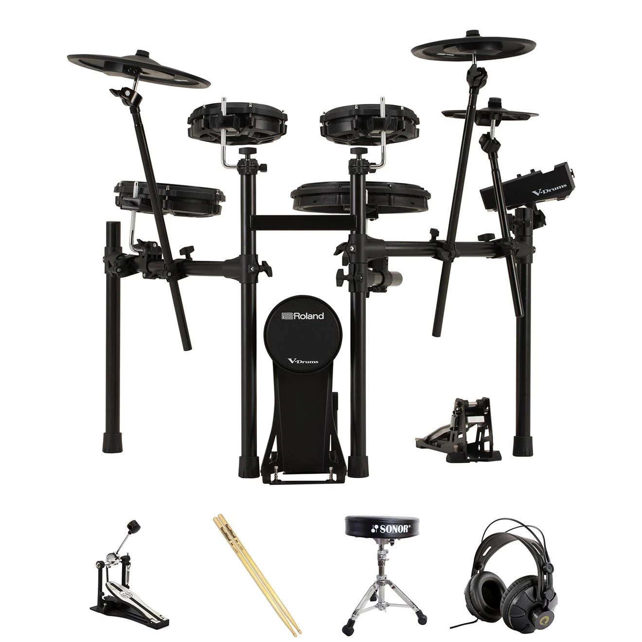 Roland TD313 Kit with throne, pedal, headphones, sticks - BUN-TD313KIT1.jpg