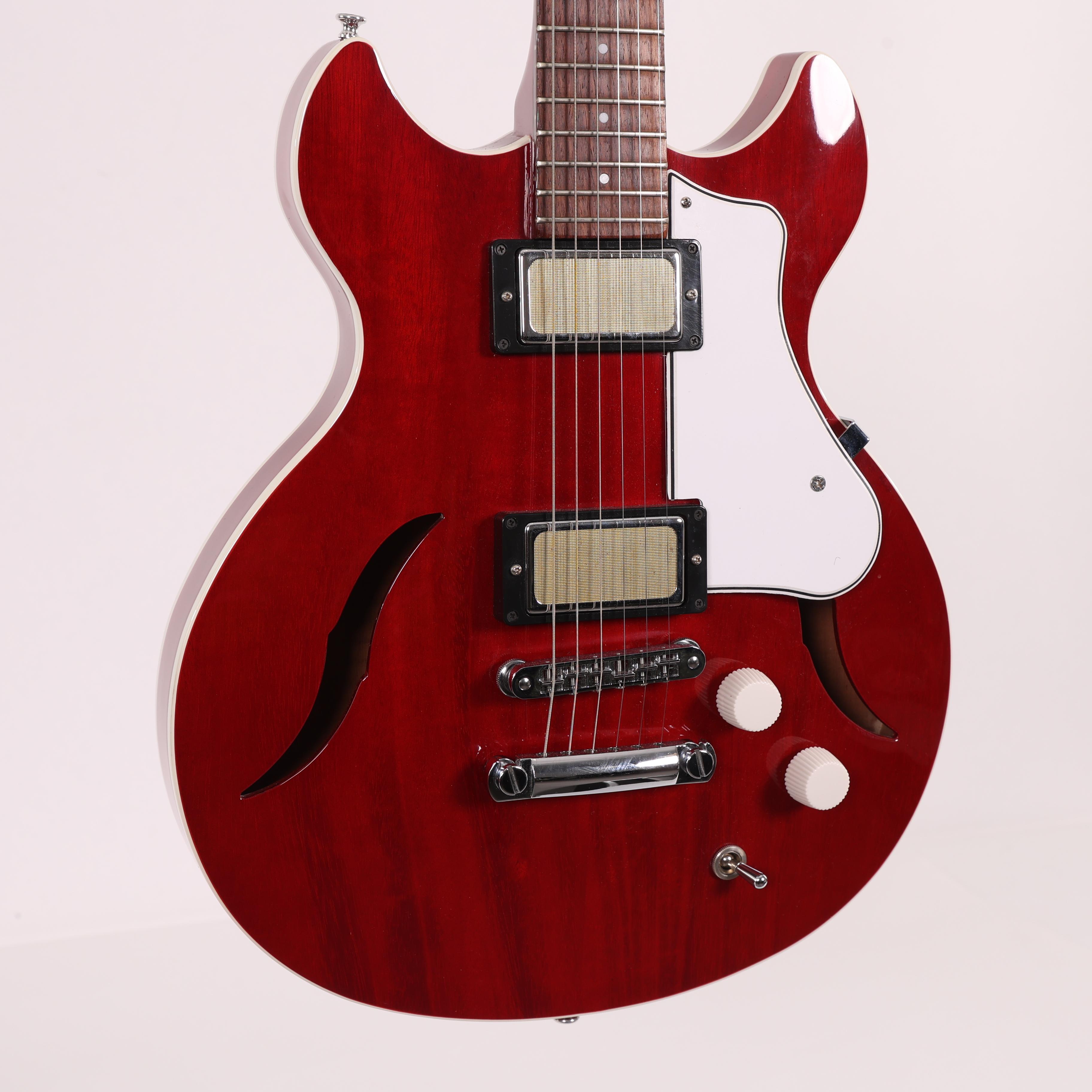 Second Hand Harmony Comet Semi-Hollow Electric Guitar in Trans Red 449 - SH-241-5449 (6).jpg