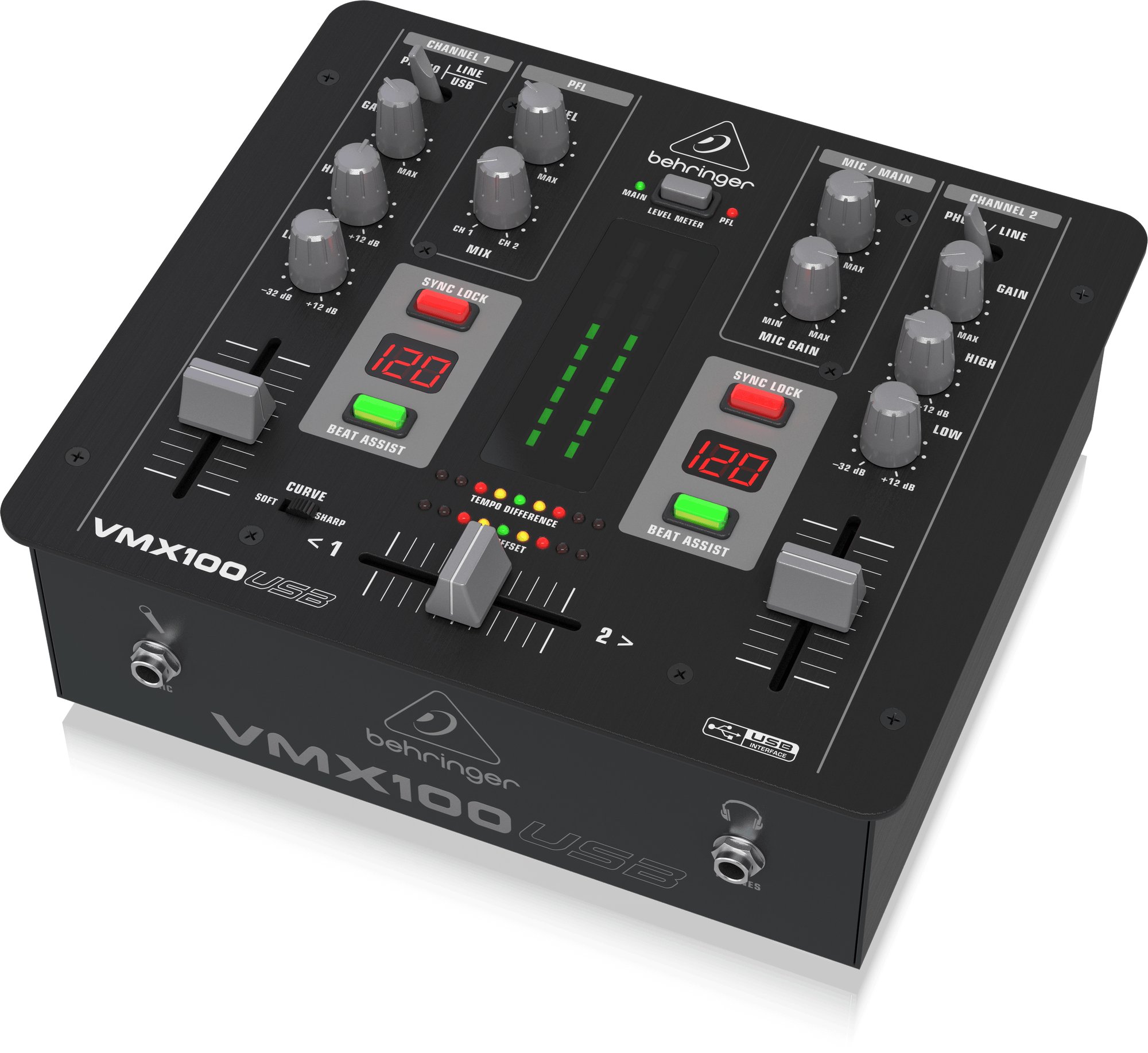 Behringer VMX100USB 2-Channel DJ Mixer With USB Interface