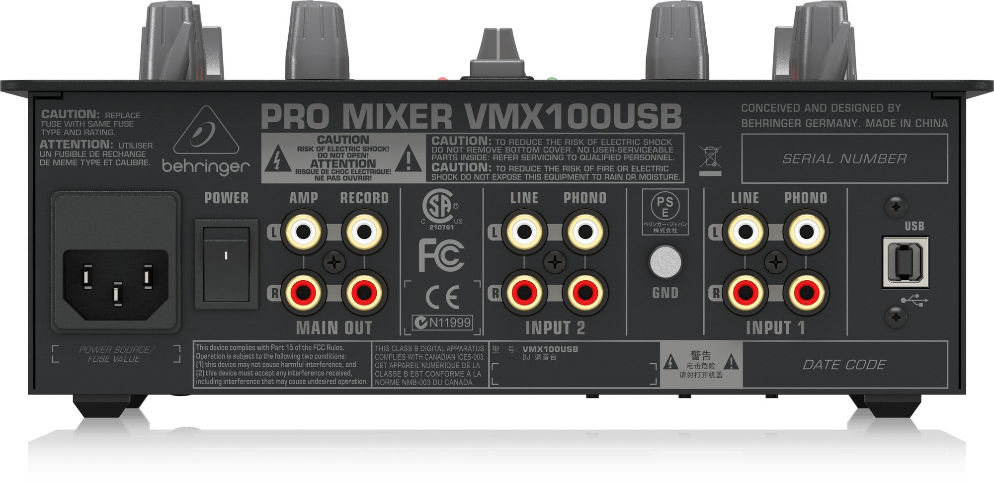 Behringer VMX100USB 2-Channel DJ Mixer With USB Interface
