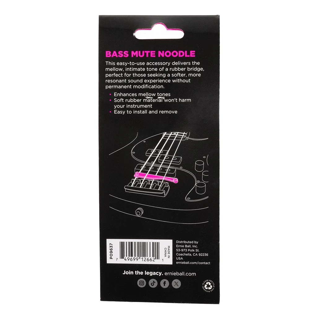 Ernie Ball Mute Noodle Bass Guitar String Dampener - P09637-Back.jpg