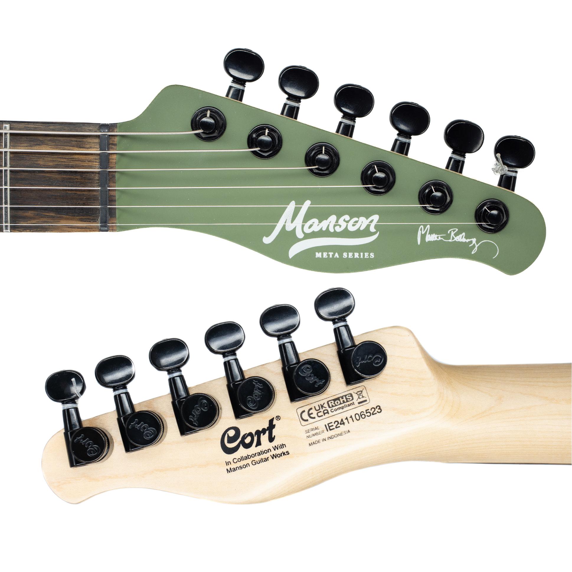 Manson Meta Series MBM-2H Matt Bellamy Signature Electric Guitar in Satin Olive Green - MBM-2H-BSOG-Headstock.jpg