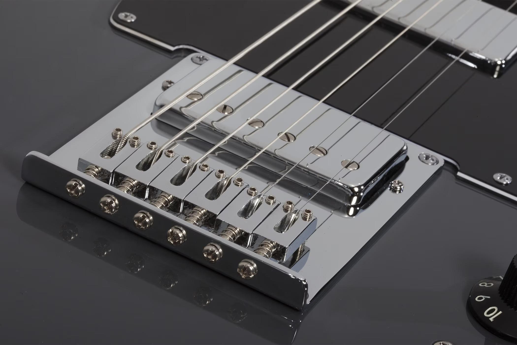 Schecter PT EX Baritone Electric Guitar in Dorian Gray - SCH-GTR-2148-Bridge.jpg