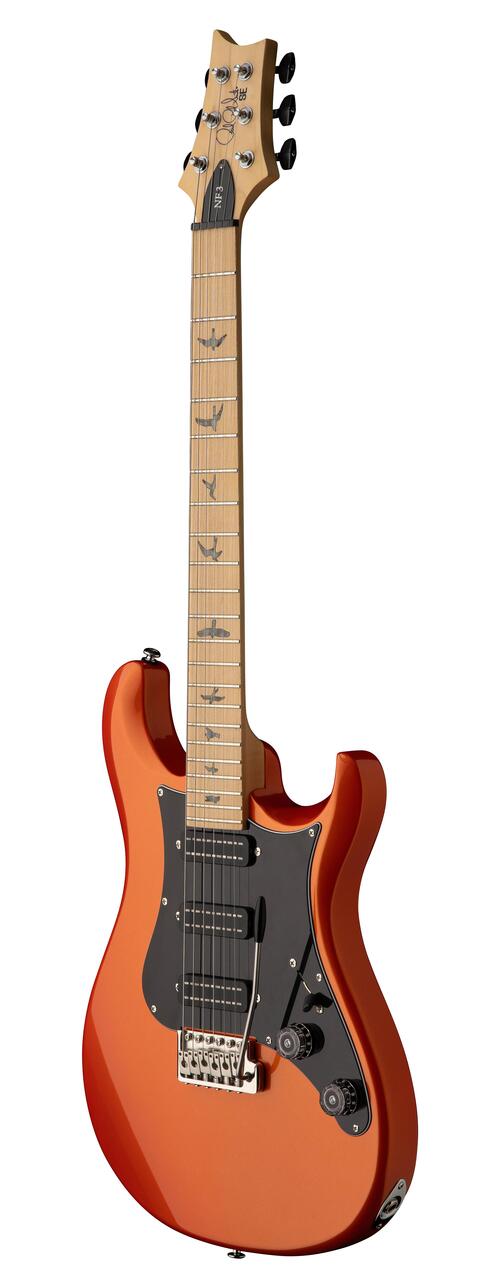 PRS SE NF3 Electric Guitar in Metallic Orange Maple Fingerboard (2026) - SE_NF3_Maple_Orange Metallic_3quarter (2026).jpg